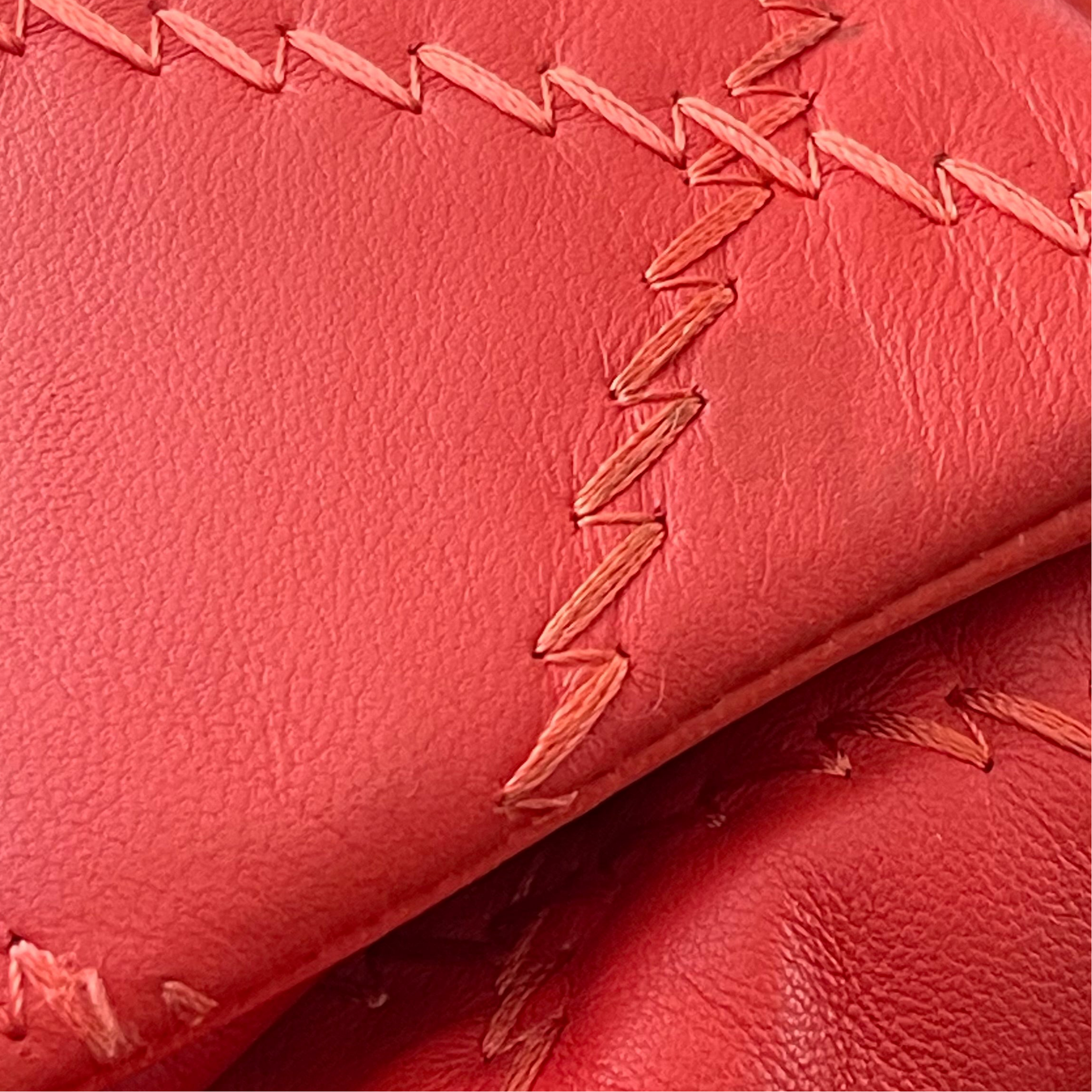 Chanel Wild Stitch Flap Red Lambskin Shoulder Bag