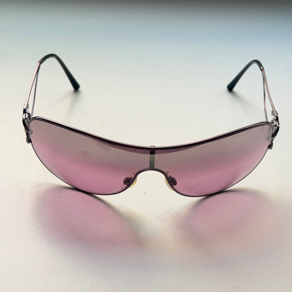Chanel 2000s Pink Crystal Sunglasses