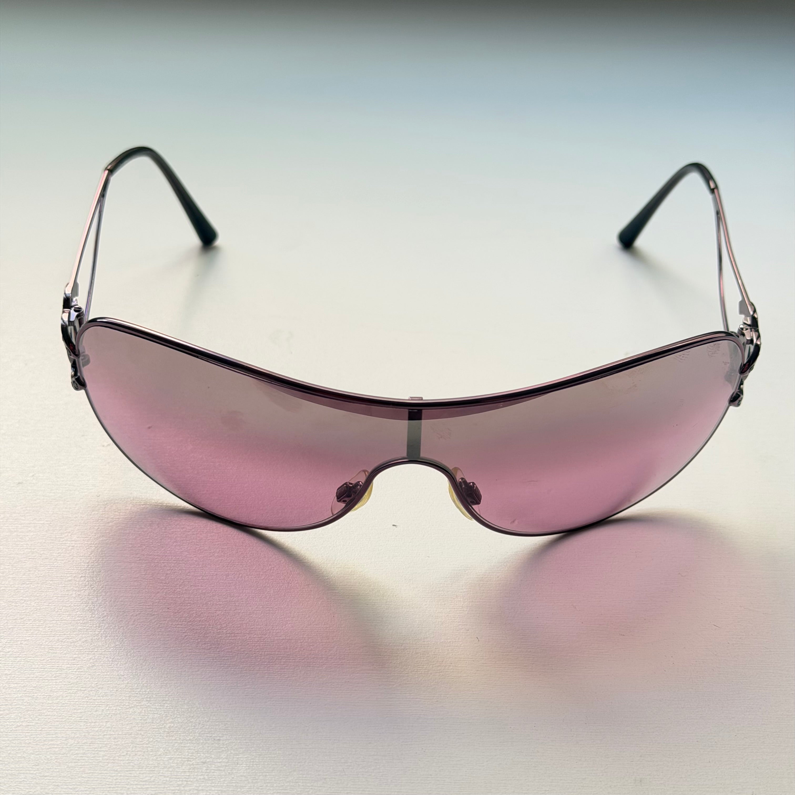 Chanel 2000s Pink Crystal Sunglasses
