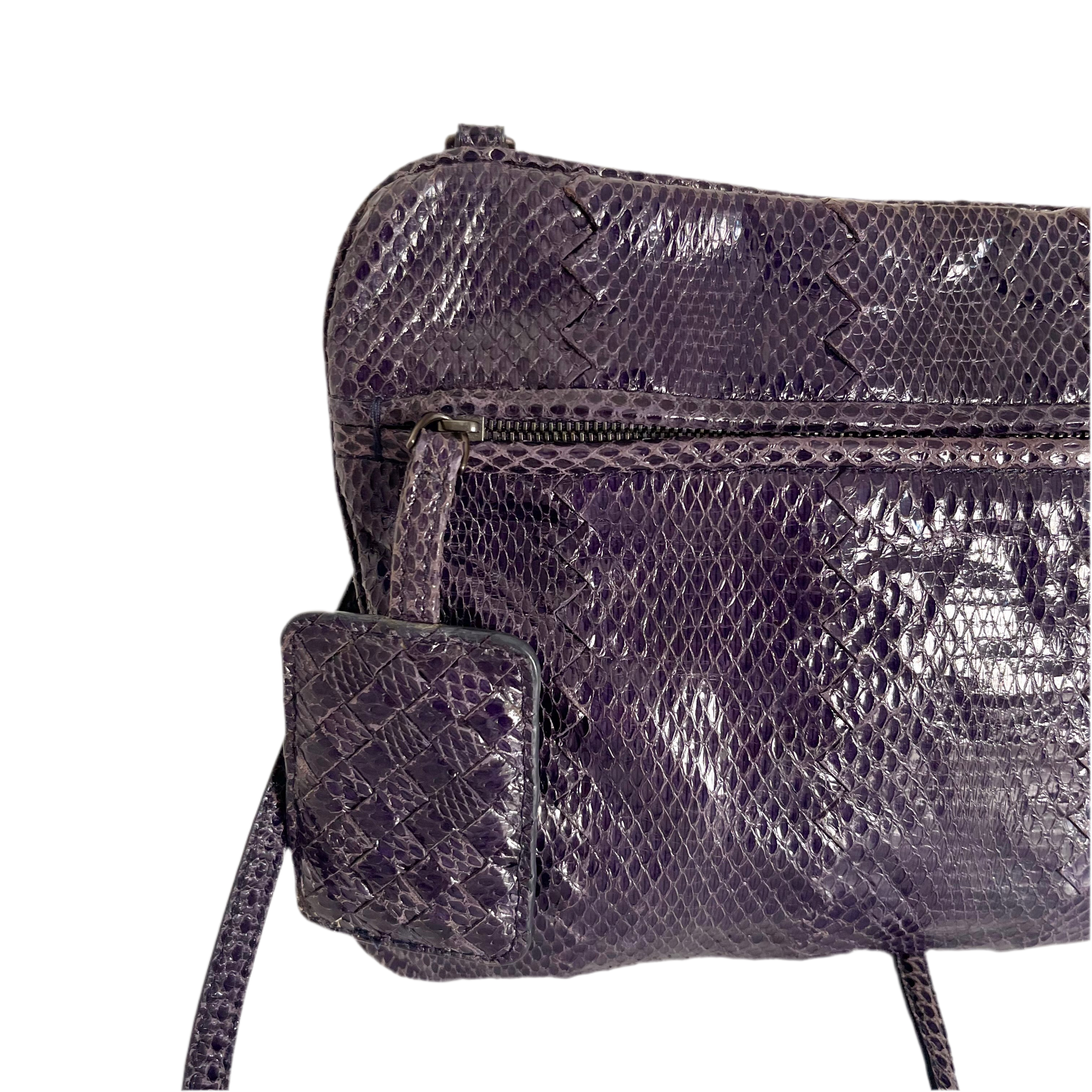 Bottega Veneta Purple Exotic Leather 2way Bag