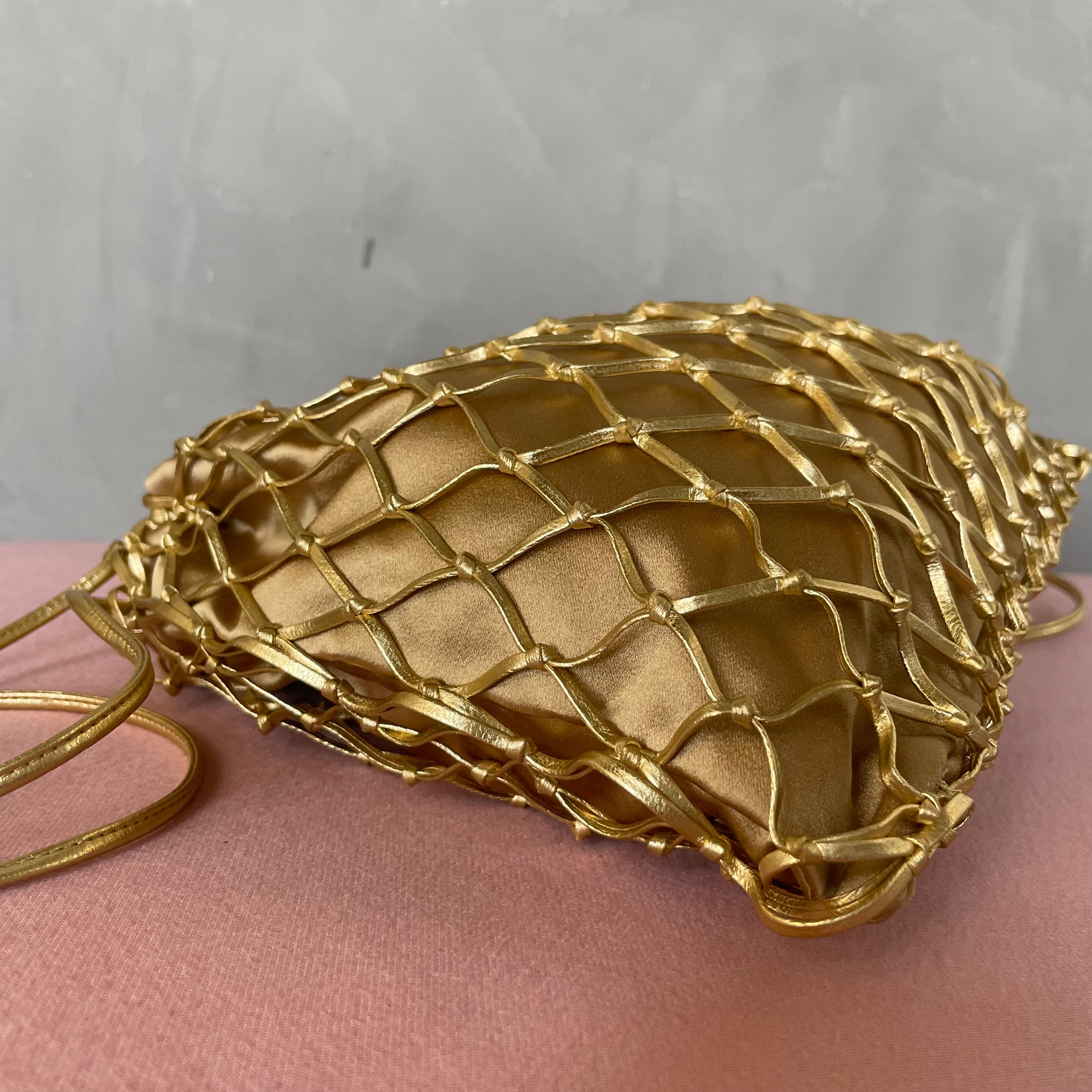 Prada Gold Bucket Satin Bag