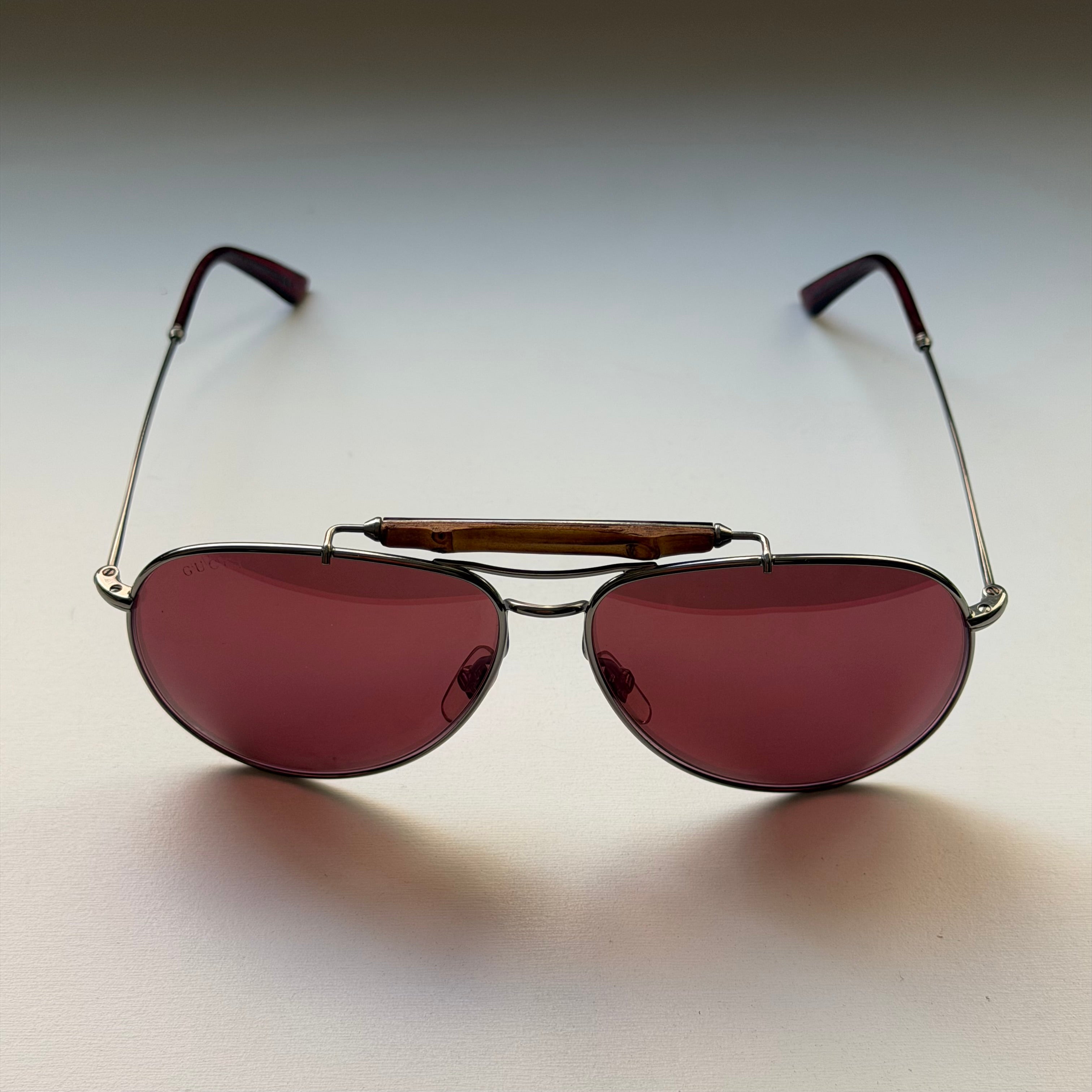 Gucci Bamboo Aviator Red Sunglasses by Tom Ford