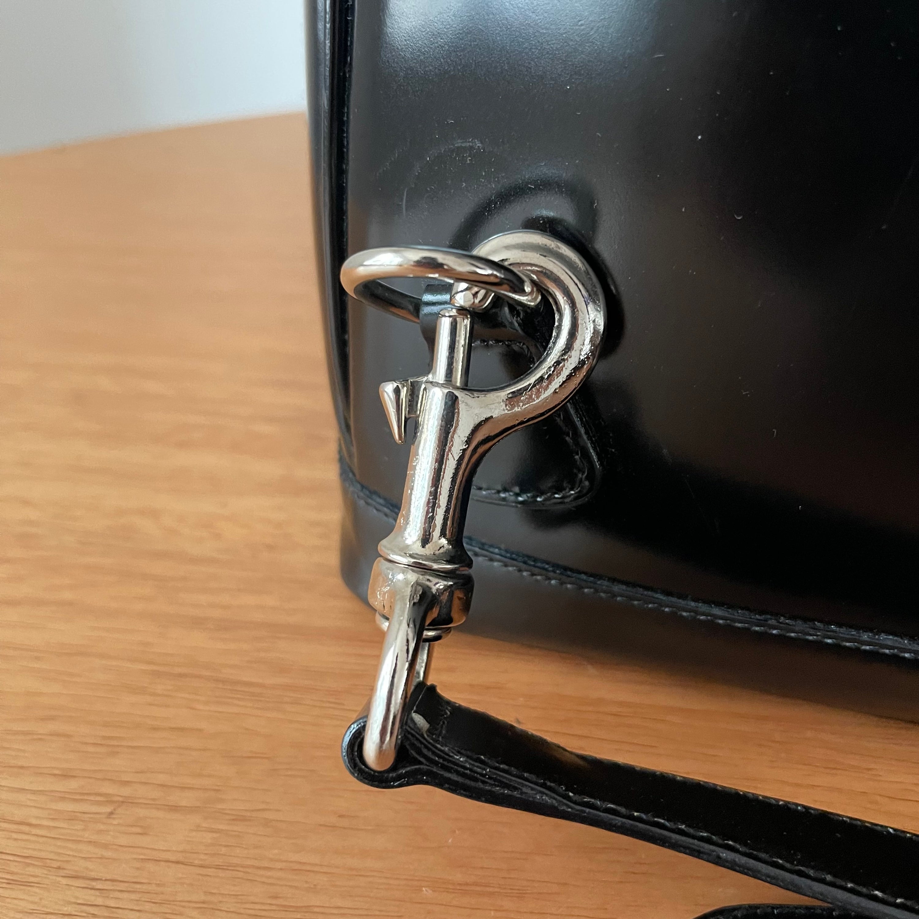 Gucci Bamboo Sling Patent Leather Backpack