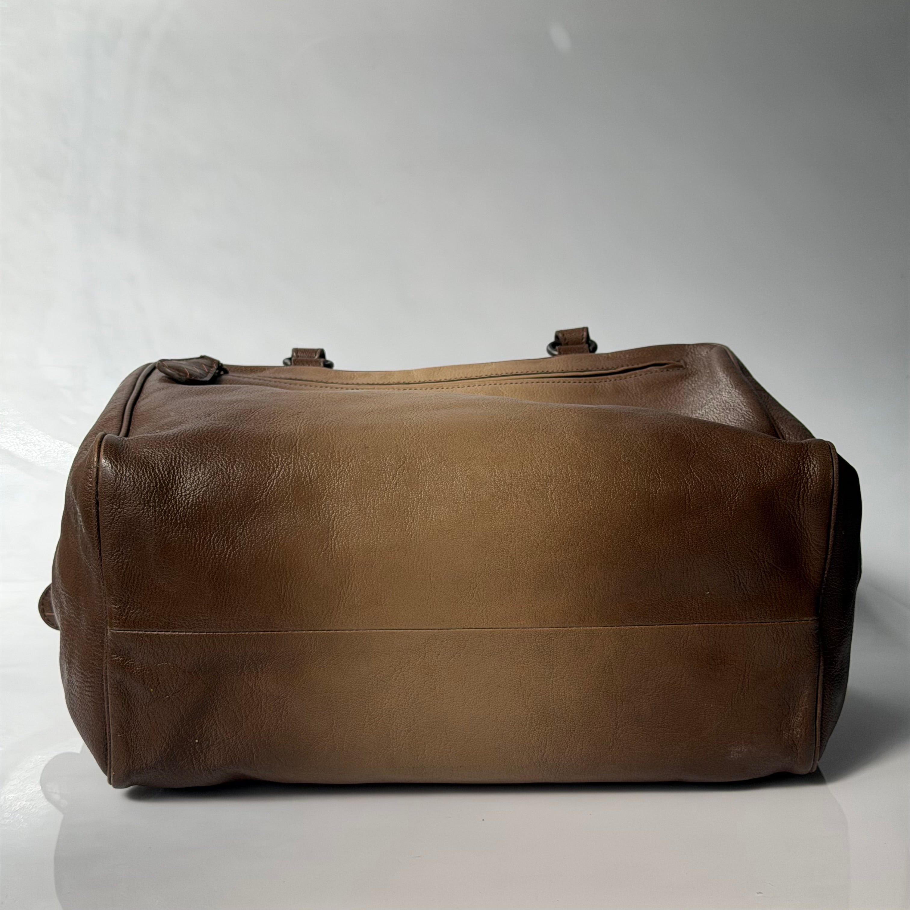 Bottega Veneta Brown Ombre Leather Brera Bowler Bag