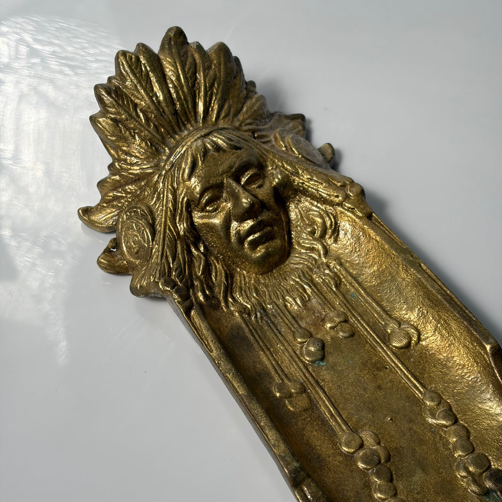 Native American Chief Bronze Ashtray