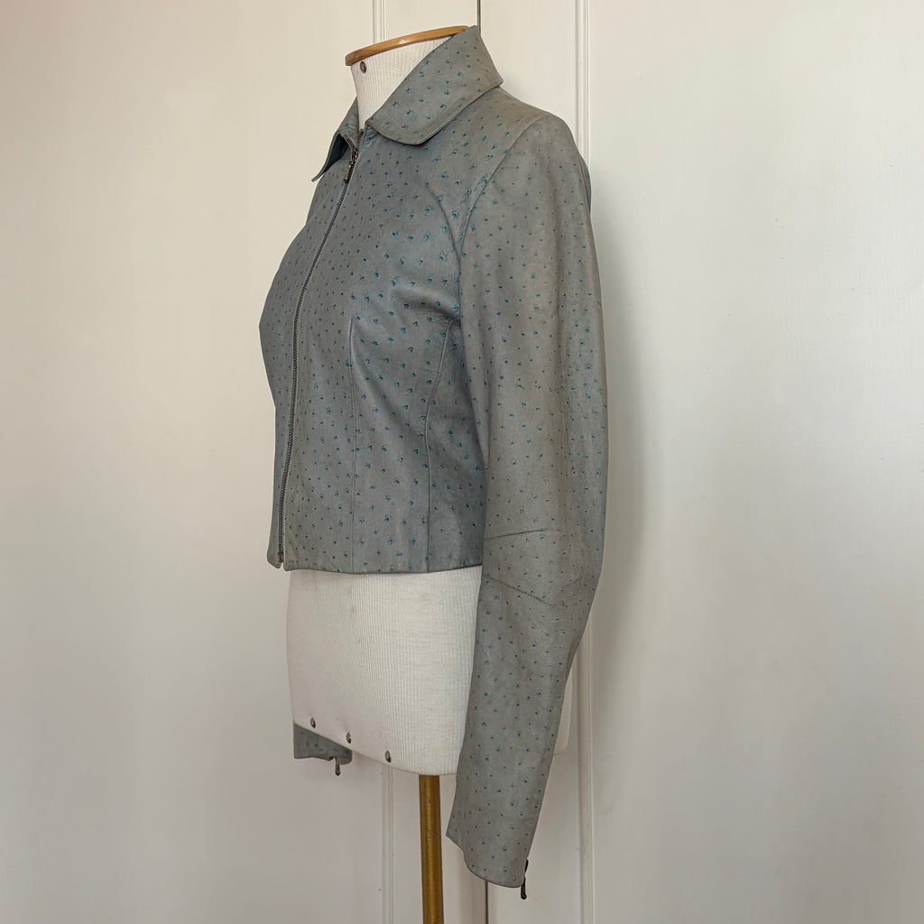 Christian Dior by John Galliano F/W 2000 Baby Blue Leather Jacket