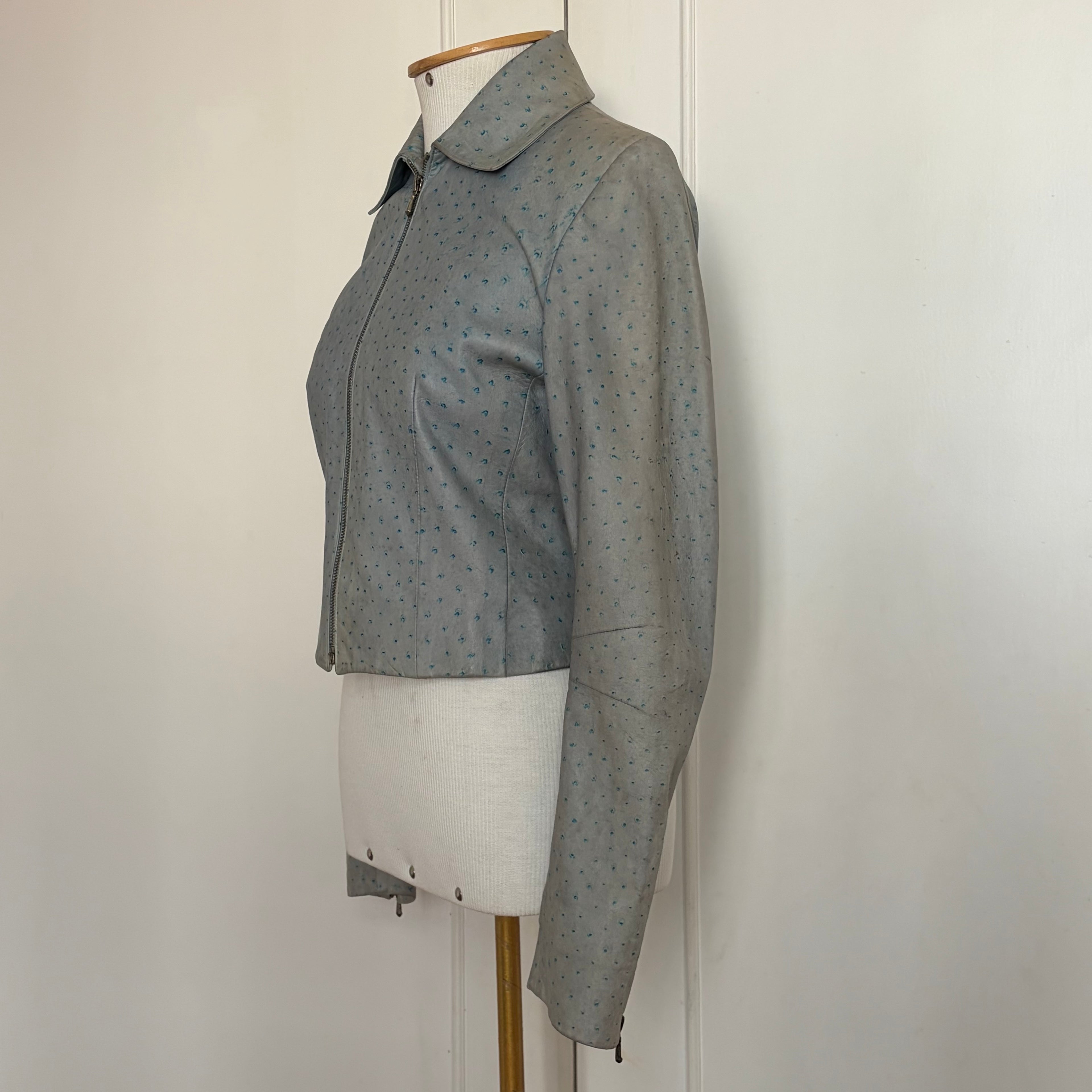 Christian Dior by John Galliano F/W 2000 Baby Blue Leather Jacket