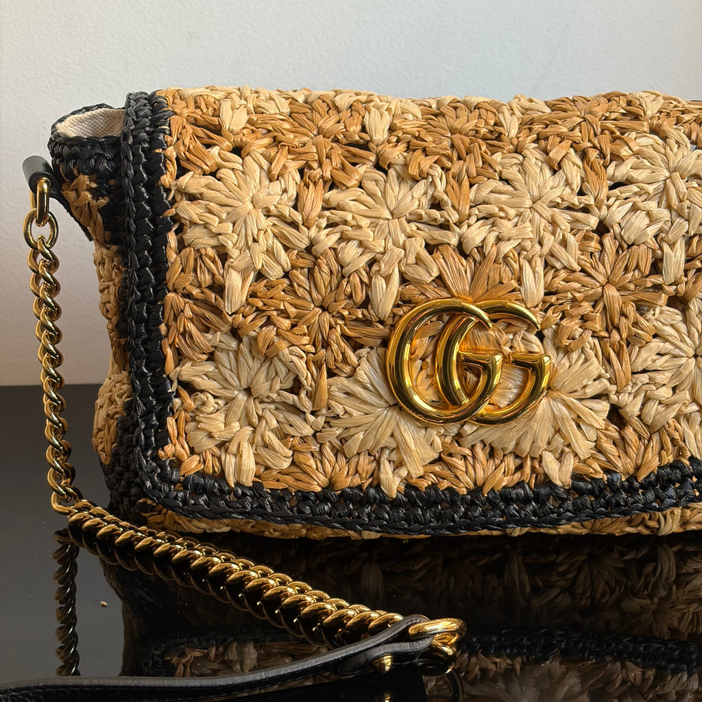 Gucci Marmont Raffia Bag