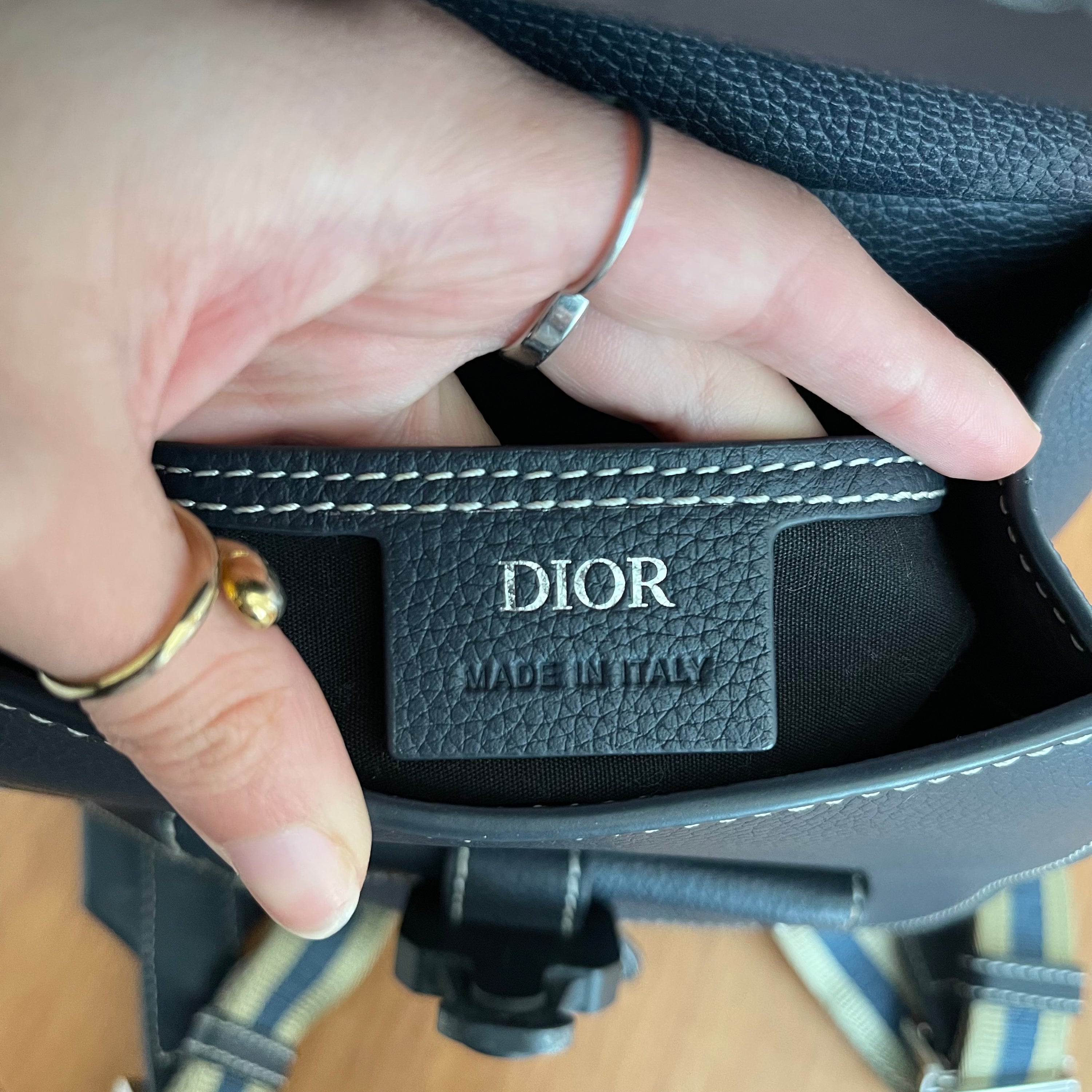 Christian Dior Gallop Sling Bag Deep Blue Marine Calfskin Backpack