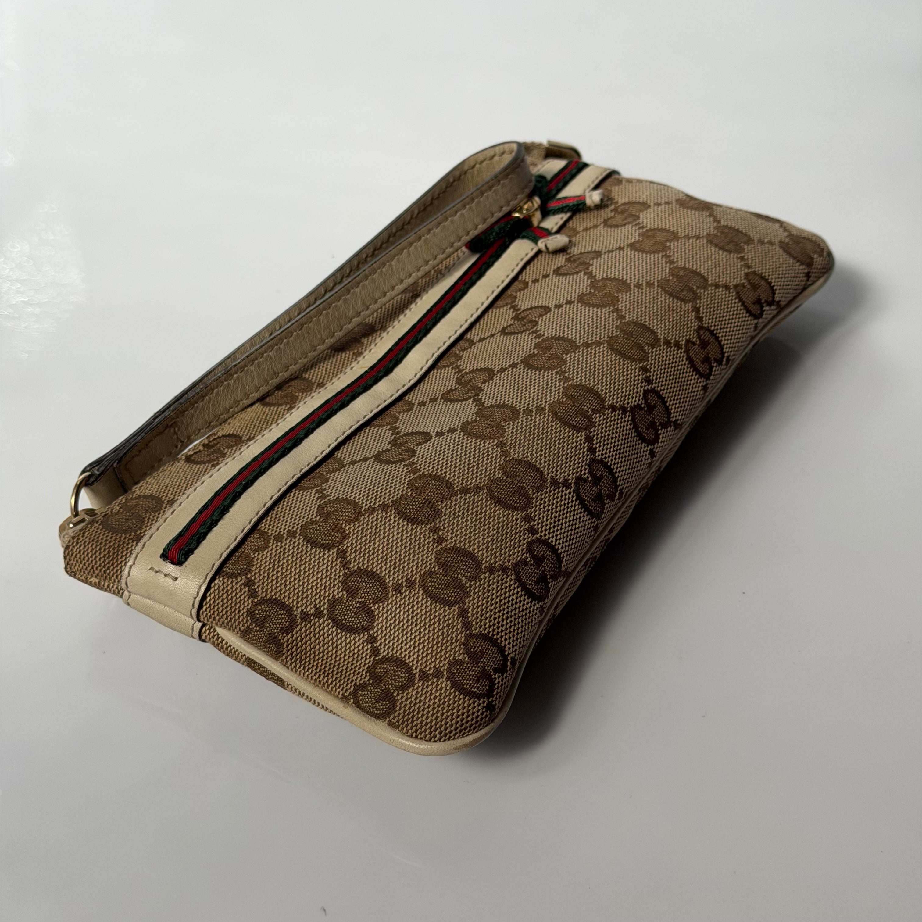 Gucci Monogram Mayfair Wristlet Bag