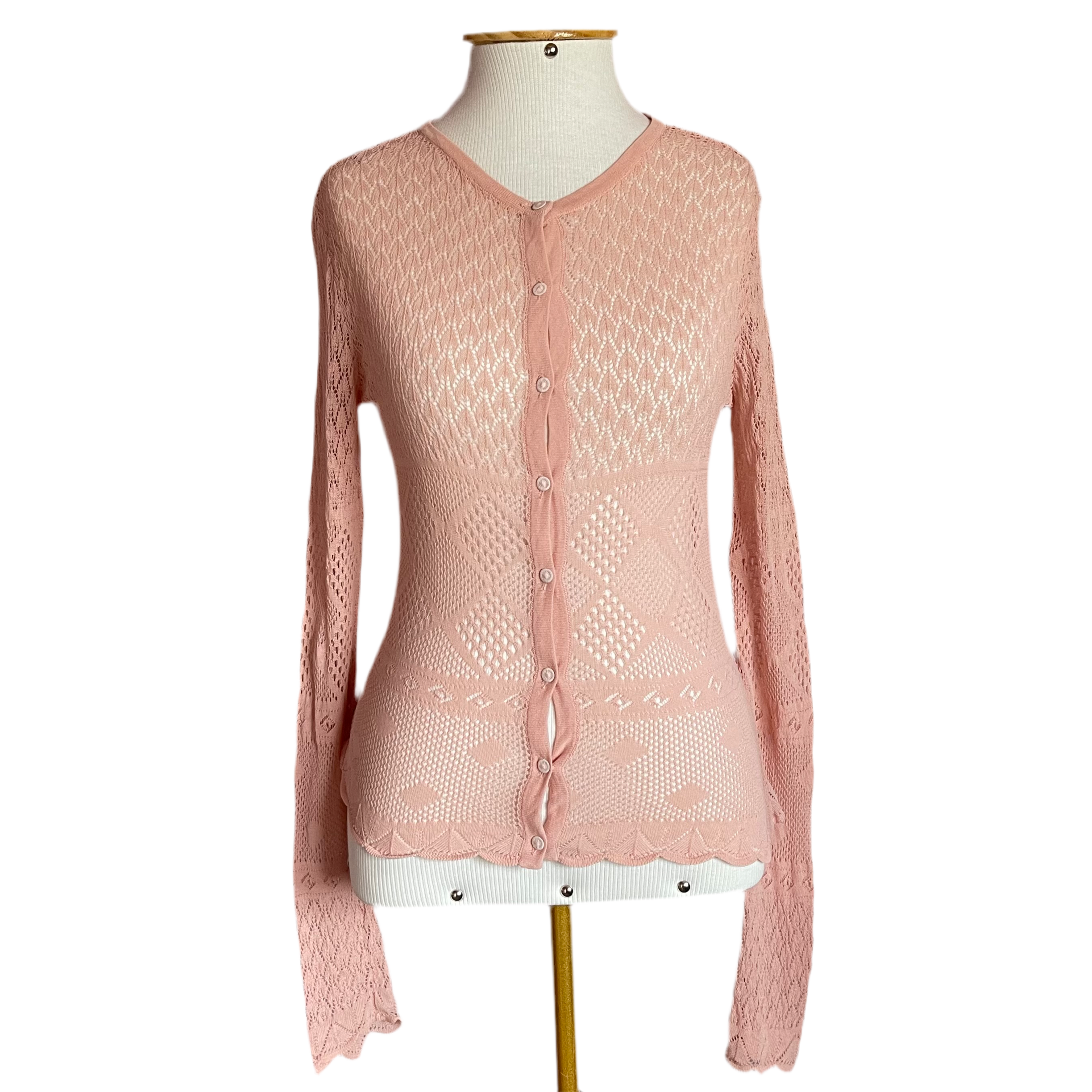 Moschino Embroidered Pink Cardigan