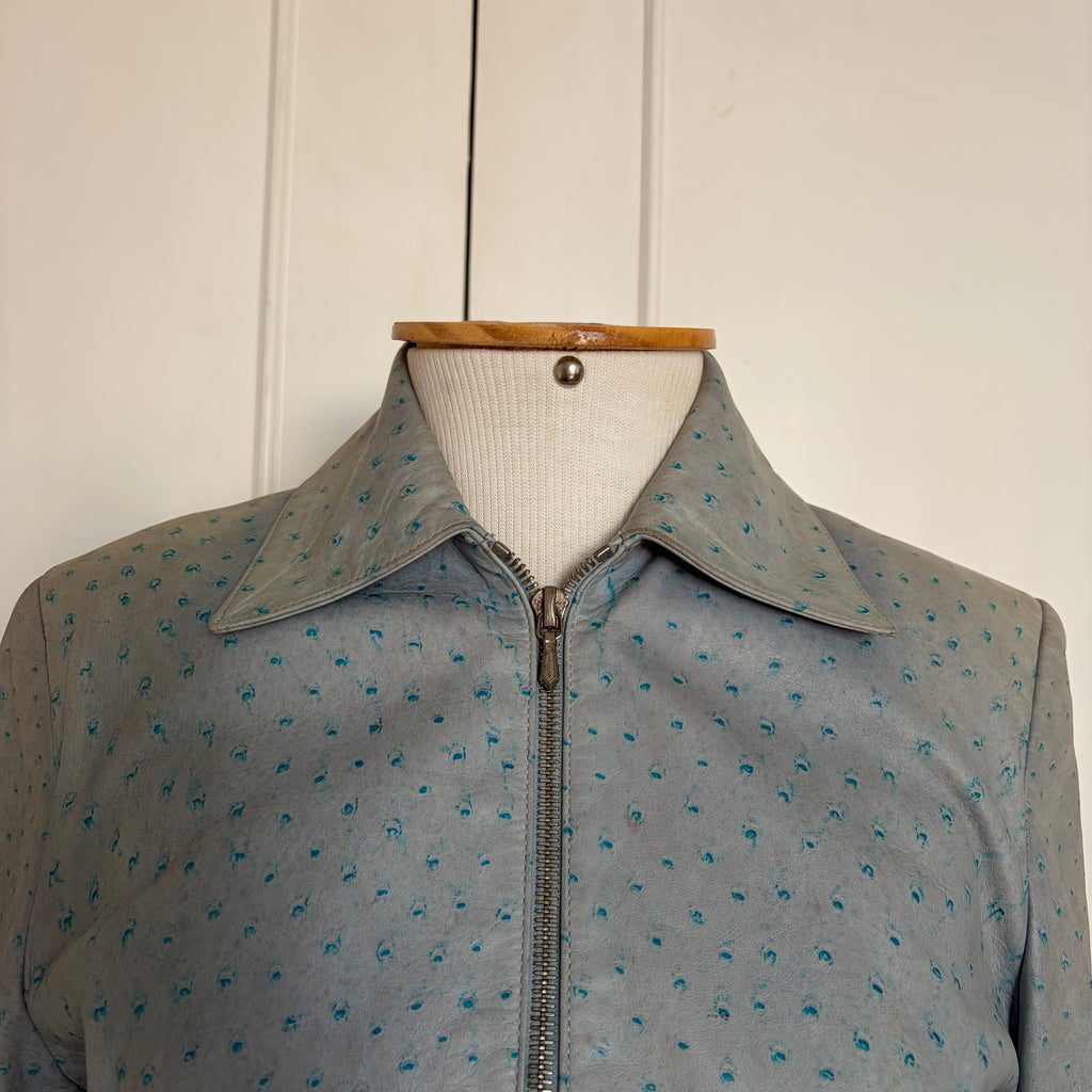 Christian Dior by John Galliano F/W 2000 Baby Blue Leather Jacket