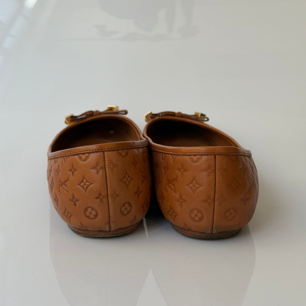Louis Vuitton Debbie Leather Monogram Flats