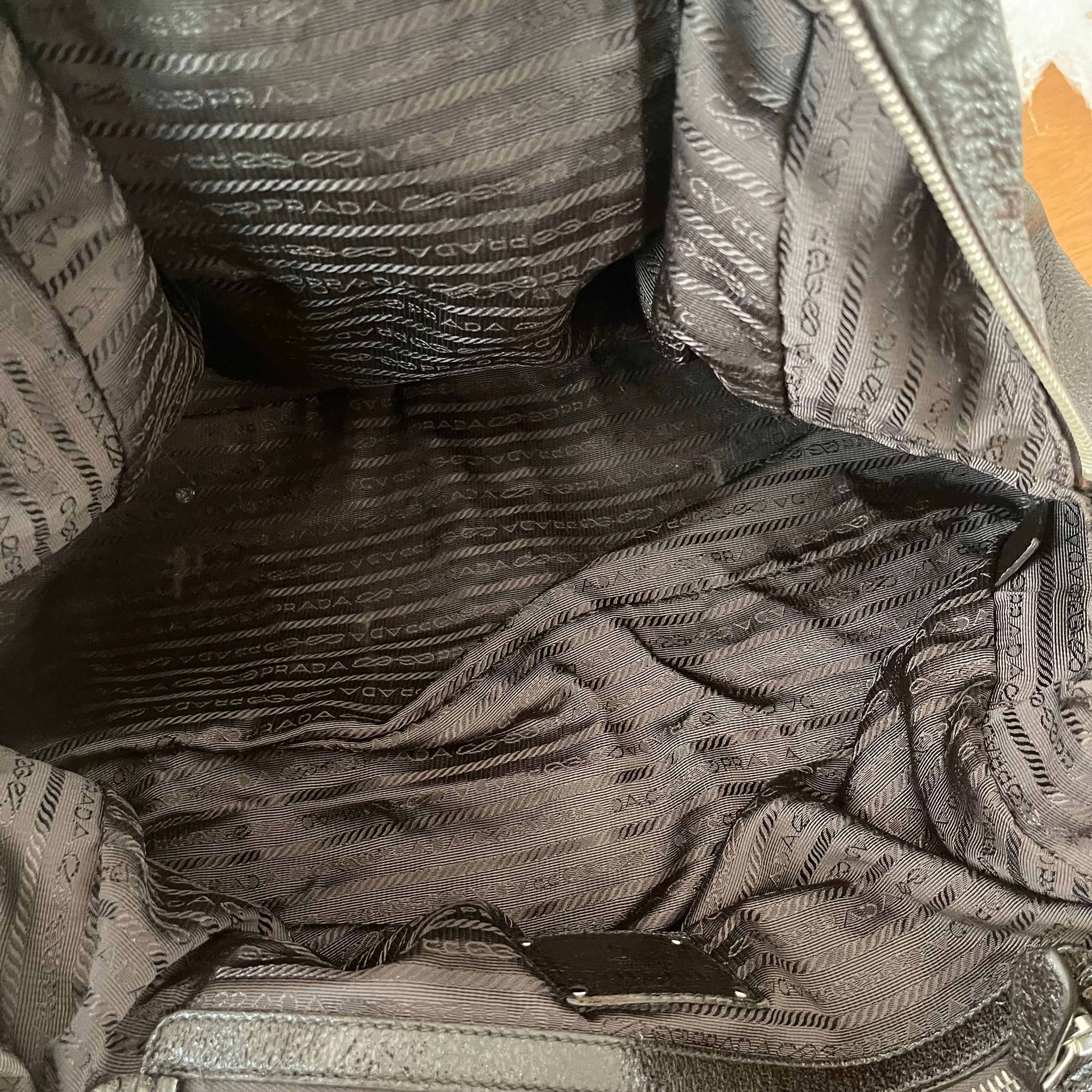 Prada Shimmering Leather Top Handle Bag