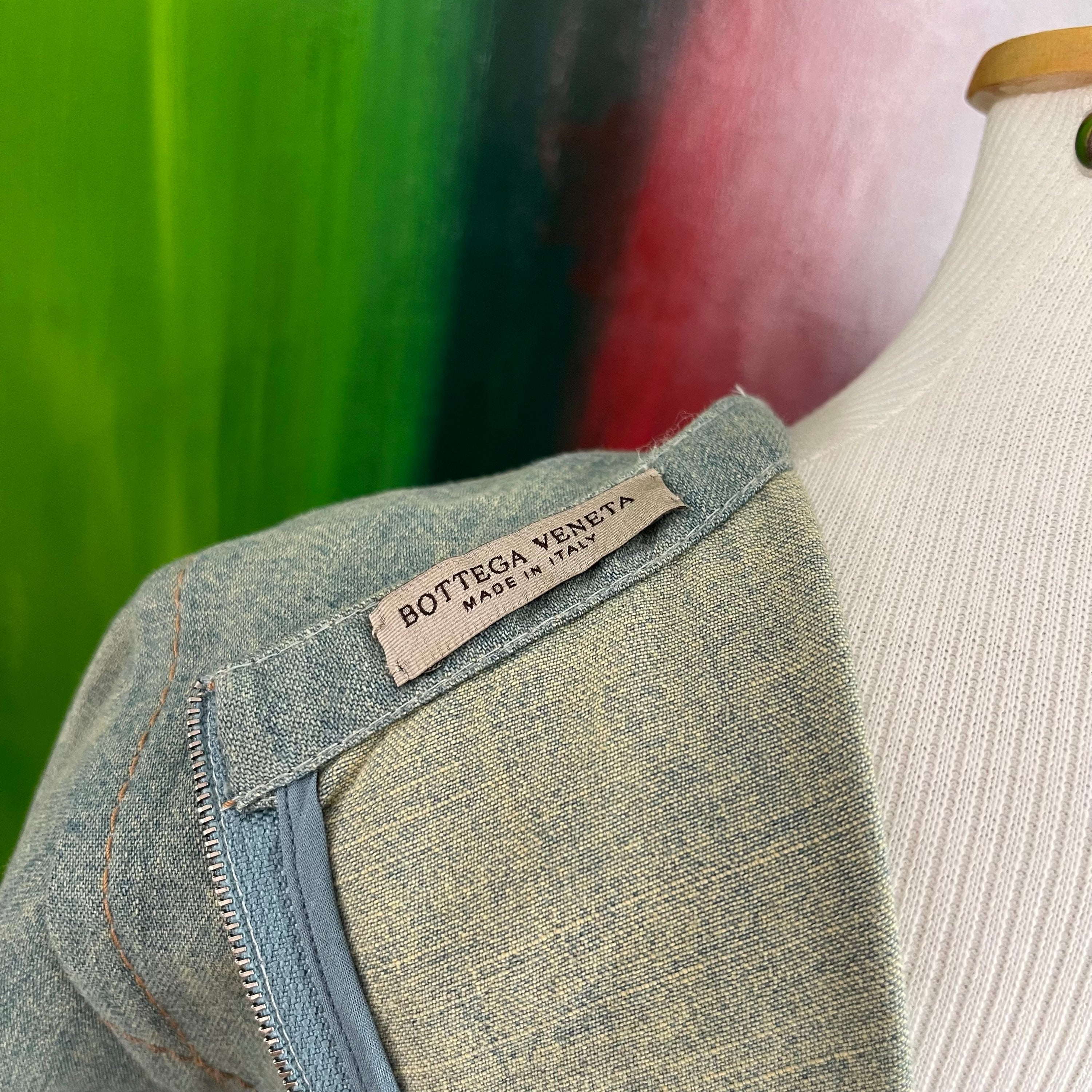 Bottega Veneta Denim dress with Python Effect Details