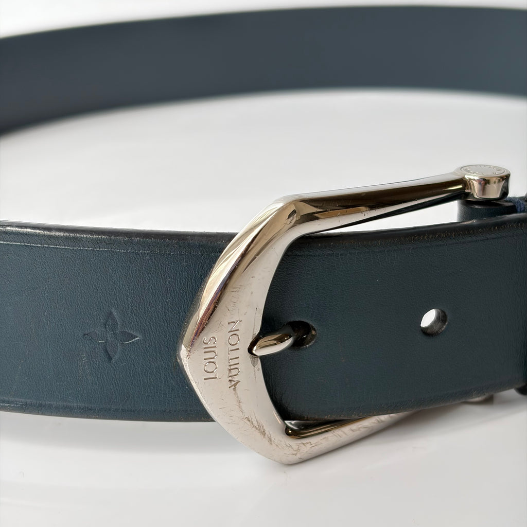 Louis Vuitton Blue Navy Leather Belt