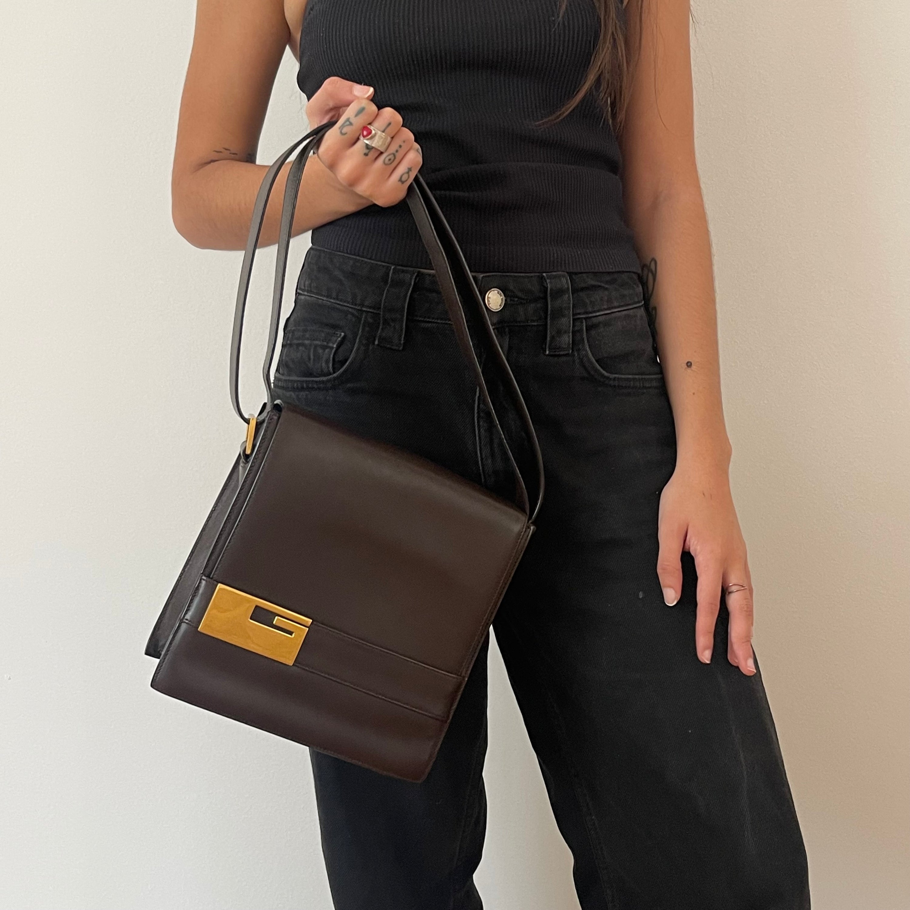 Gucci By Tom Ford Leather Shoulder Bag