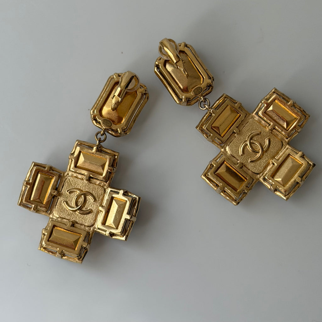 Chanel 2022 Cross Earrings