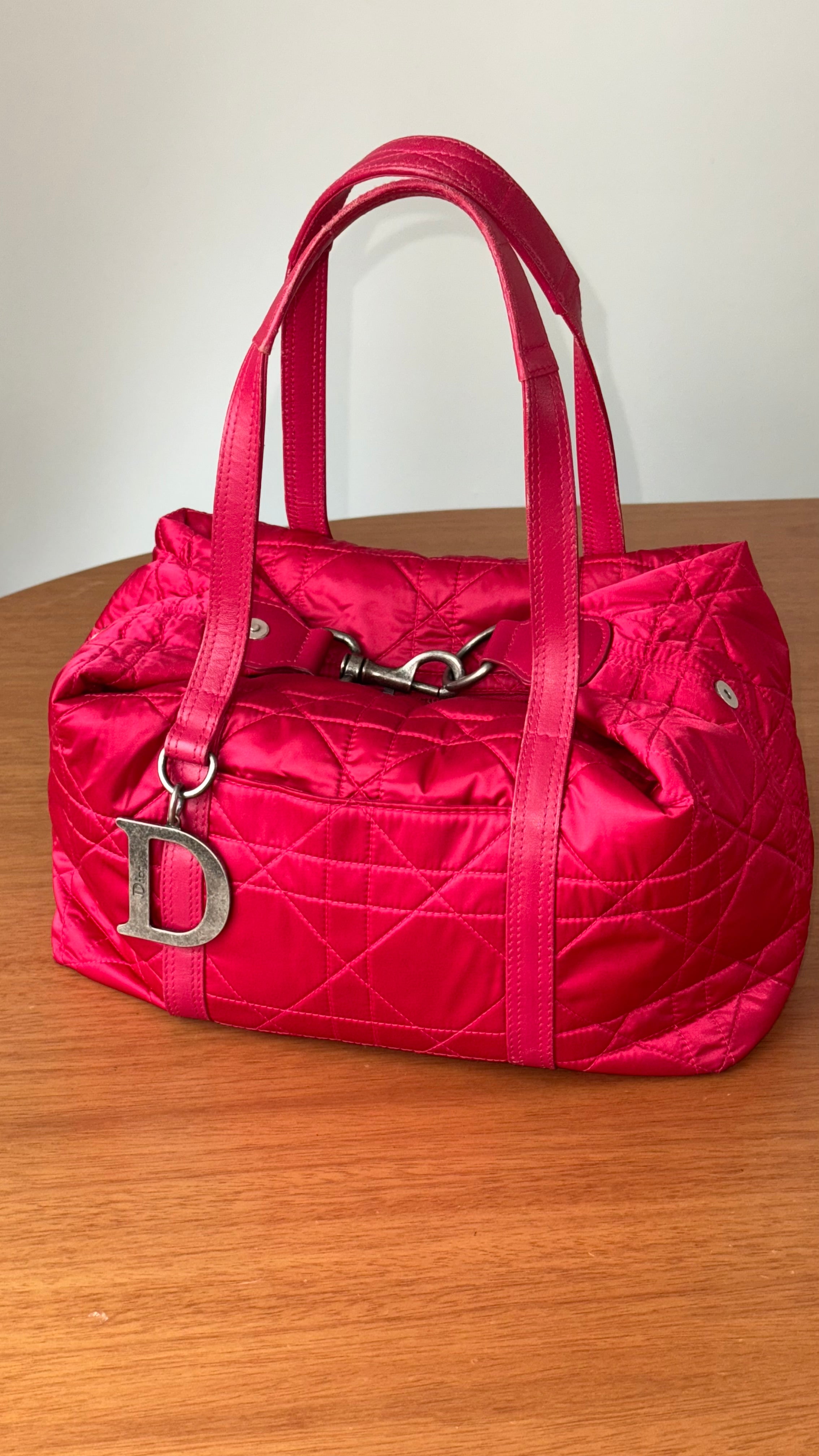 Christian Dior Polochon Cannage Nylon Pink