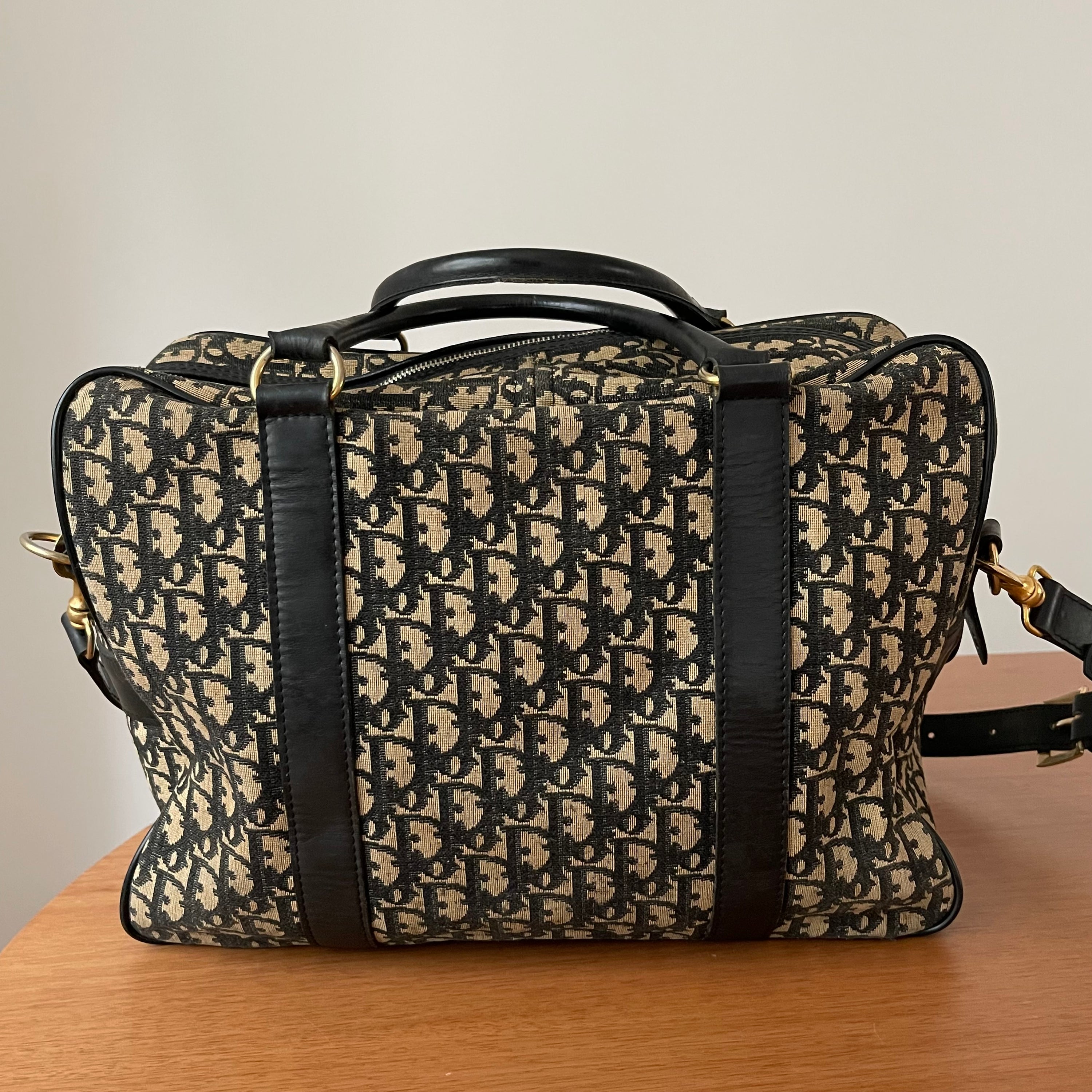 Christian Dior 80s 48H Sac Monogram Vintage Luggage Bag