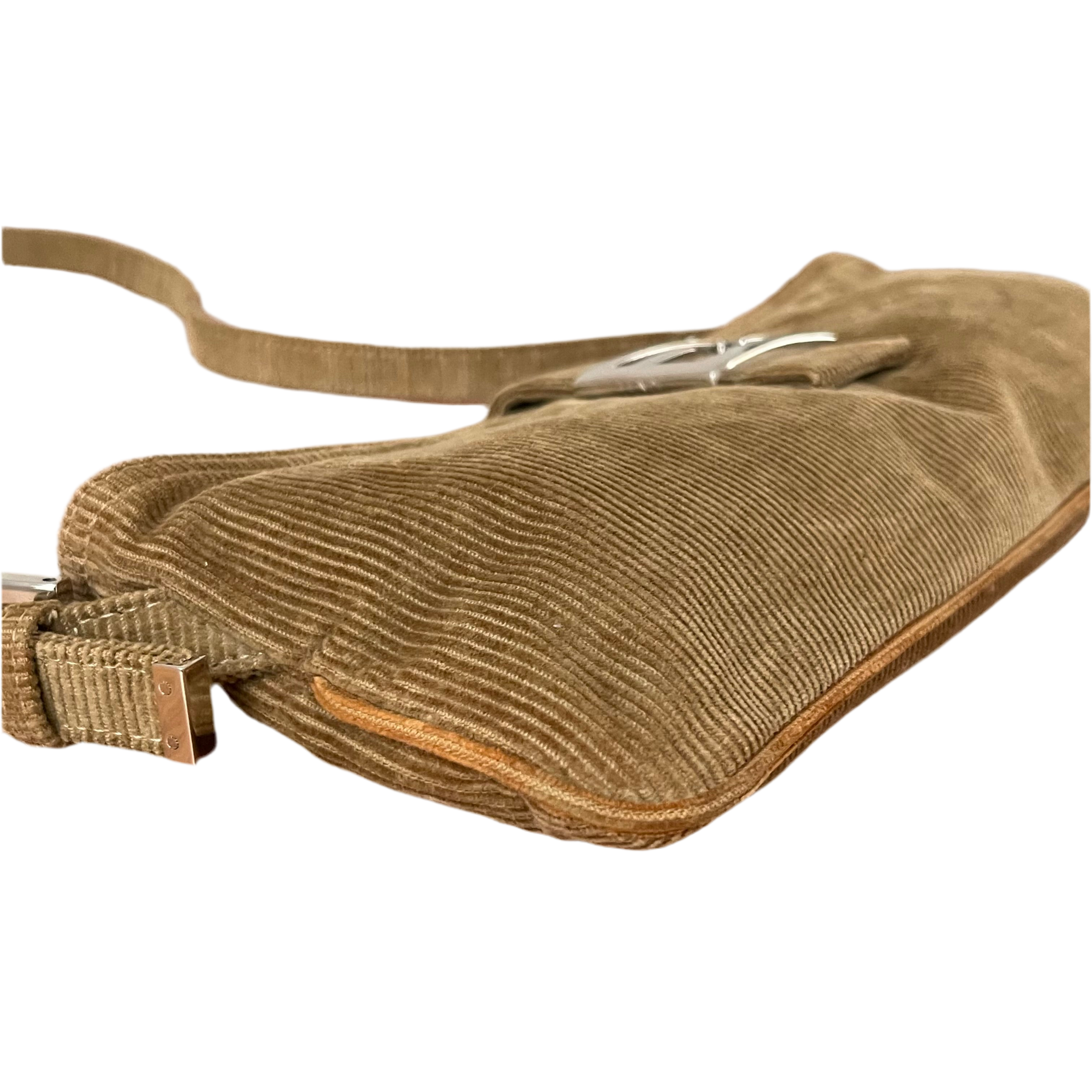 Fendi Corduroy Baguette Crossbody
