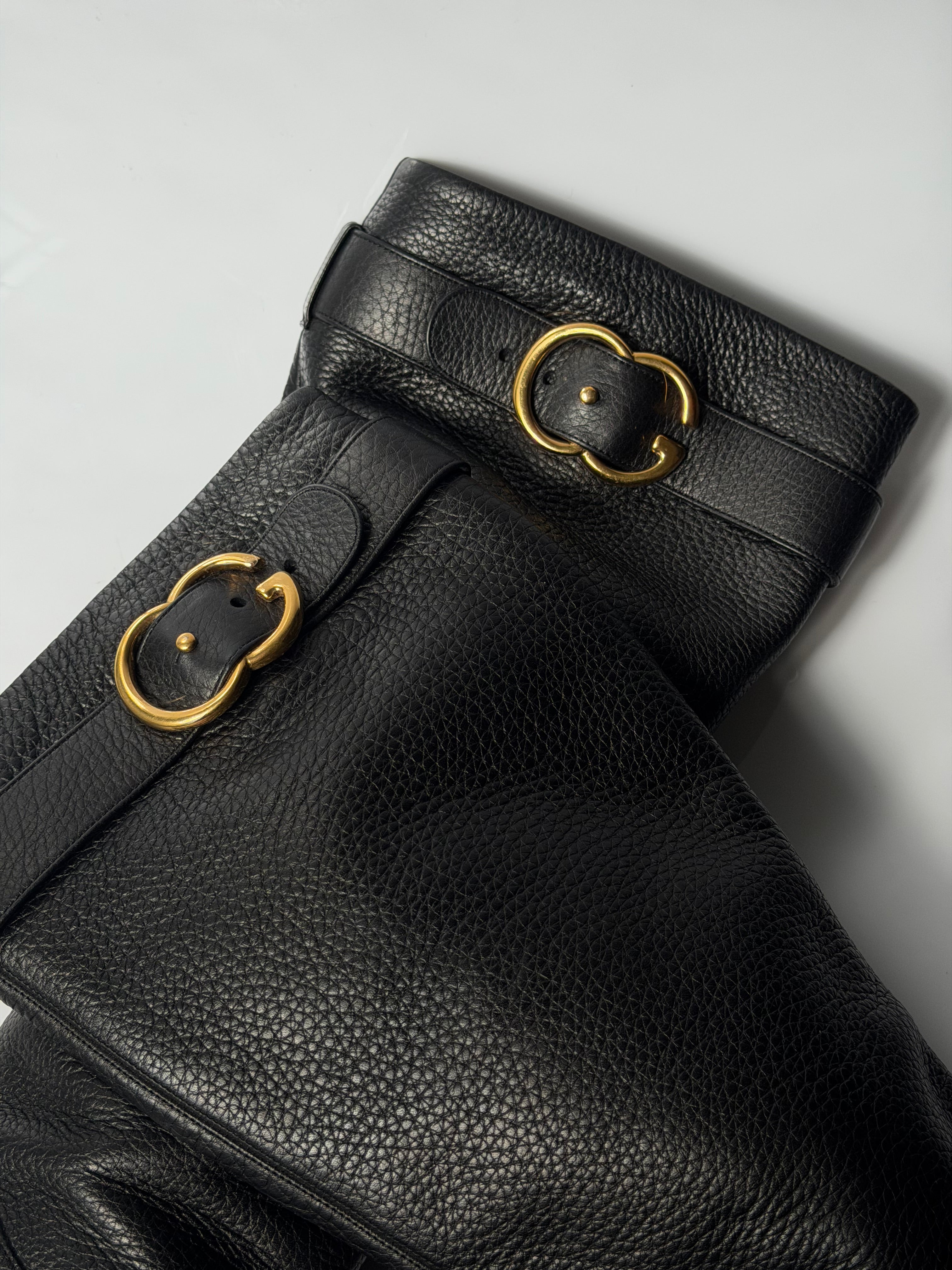 Gucci Double G Logo Leather Boots