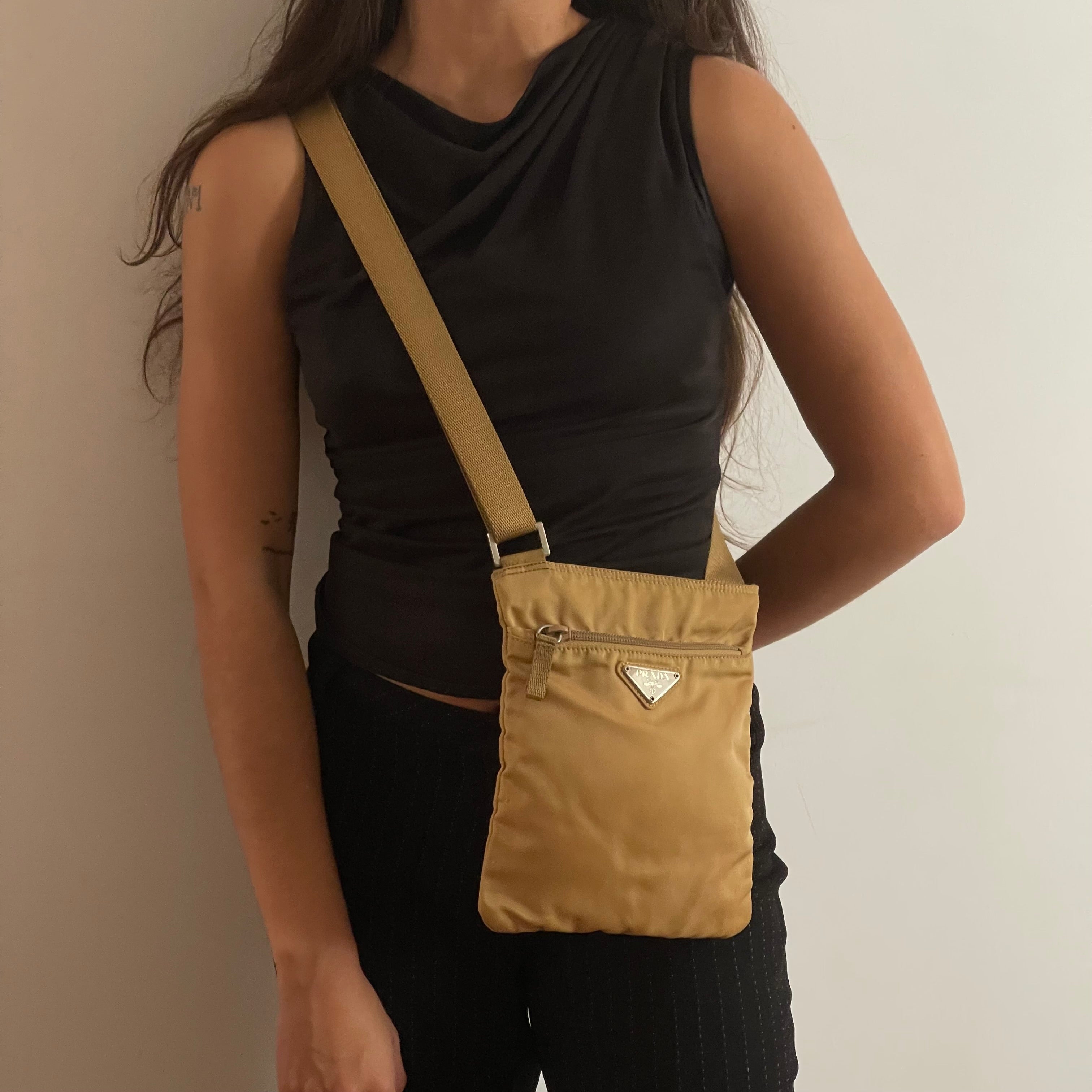 Prada Yellow Mostard Nylon Pochette