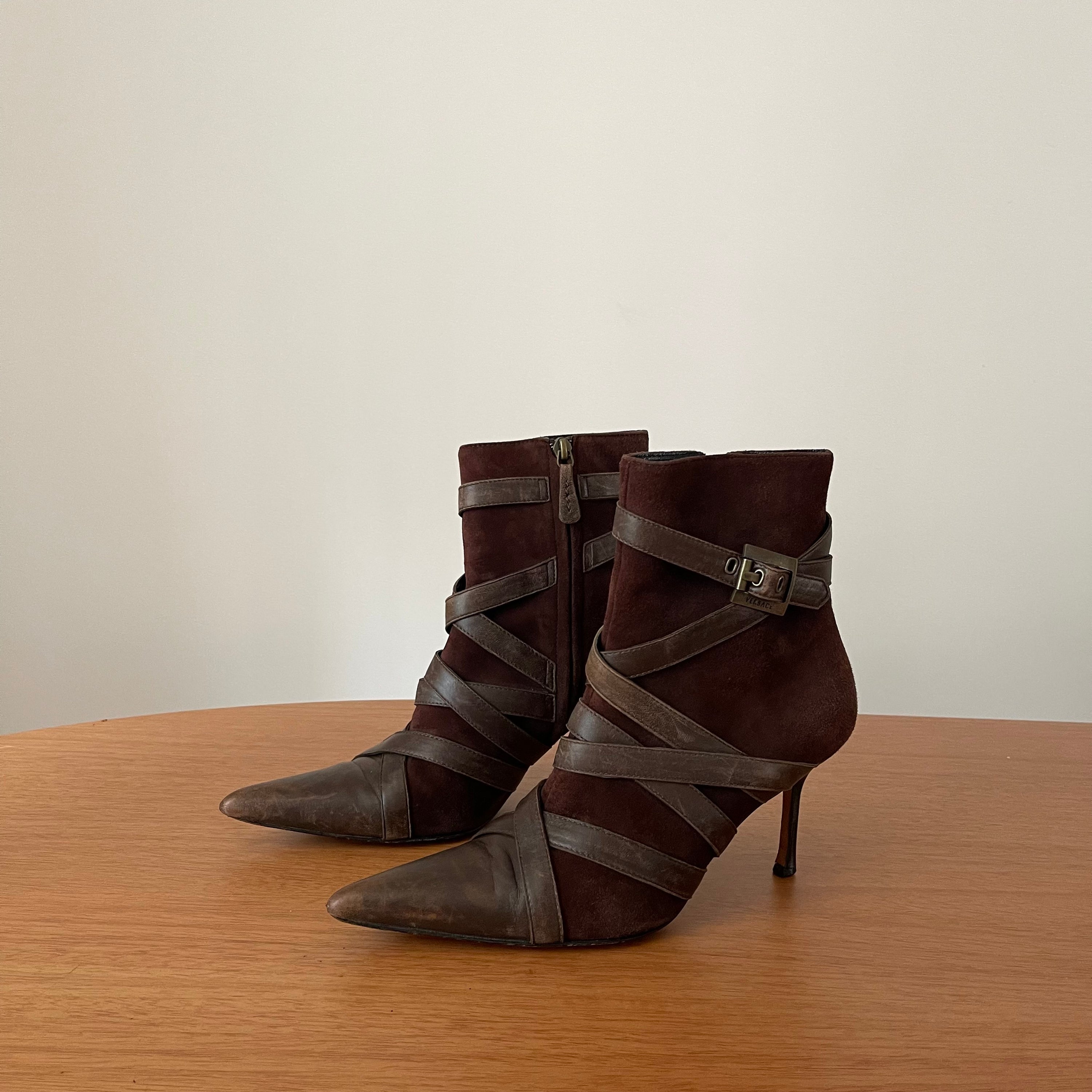 Versace Suede Ankle Boots