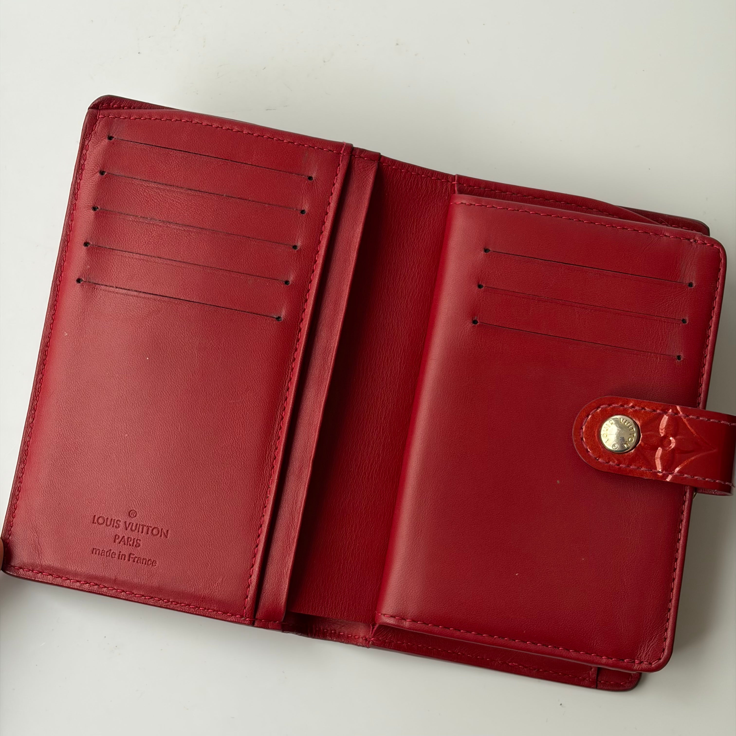 Louis Vuitton Red Vernis Monogram Wallet