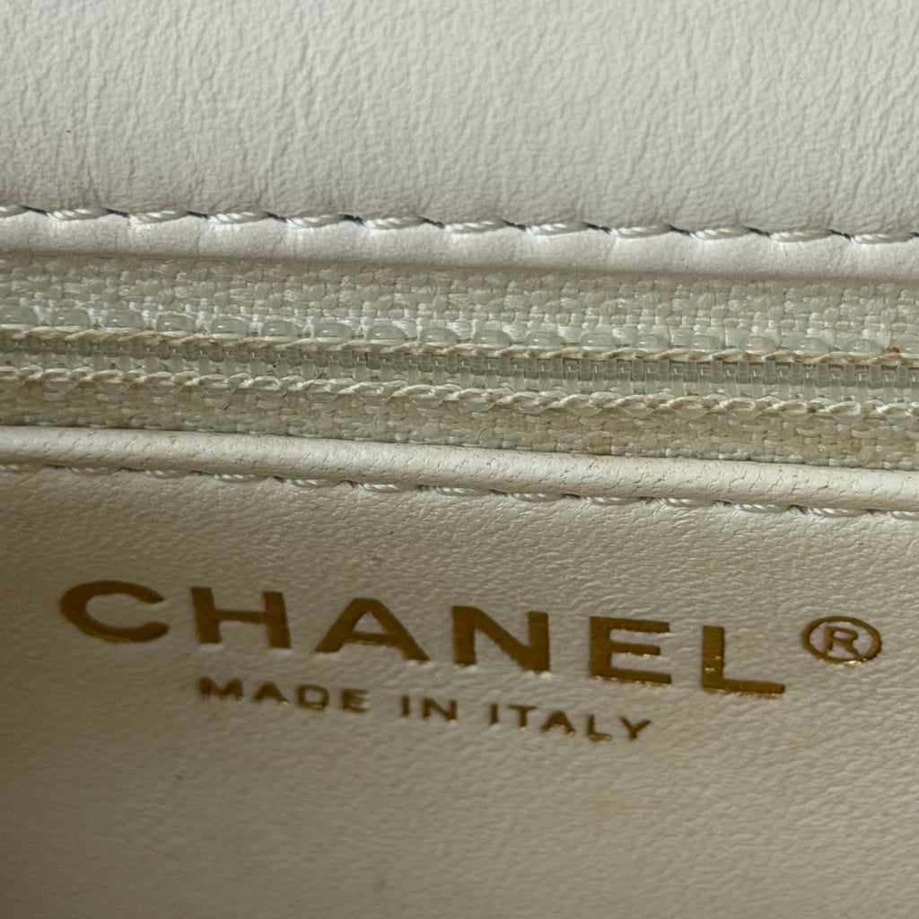 Chanel White Top Handle