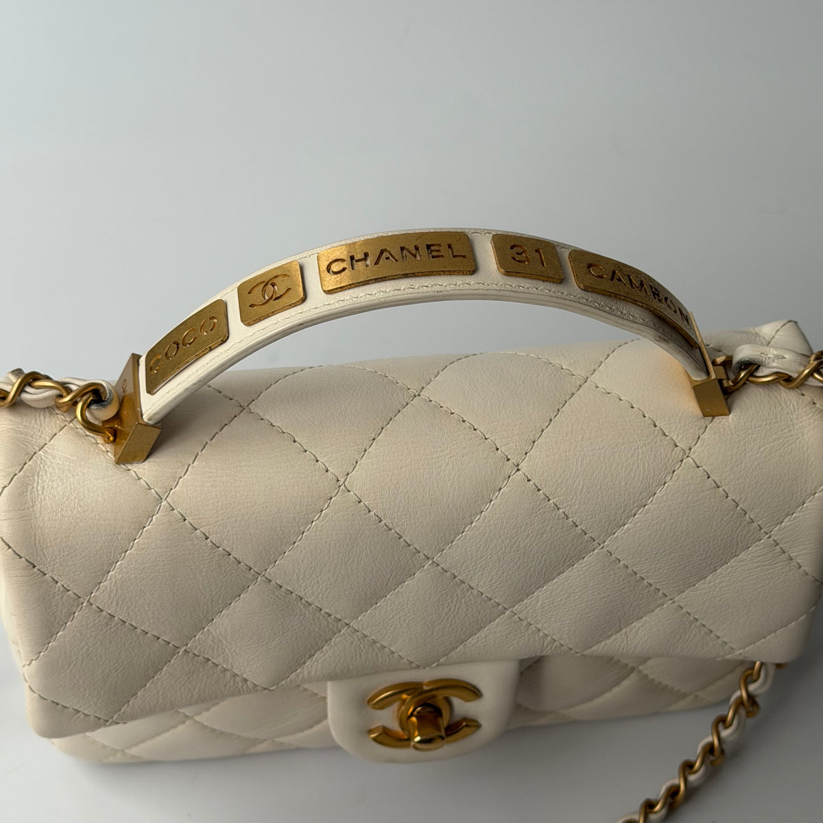 Chanel White Top Handle