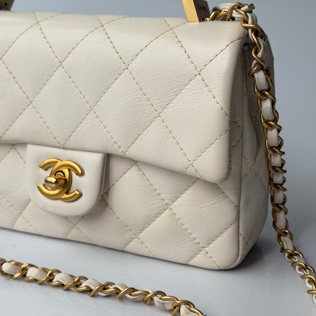 Chanel White Top Handle