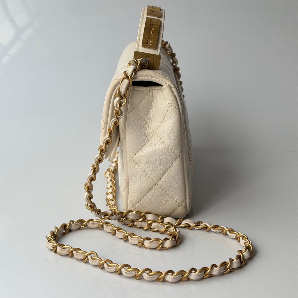 Chanel White Top Handle