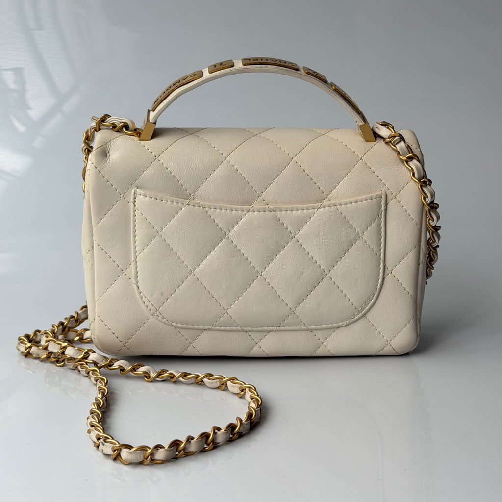 Chanel White Top Handle