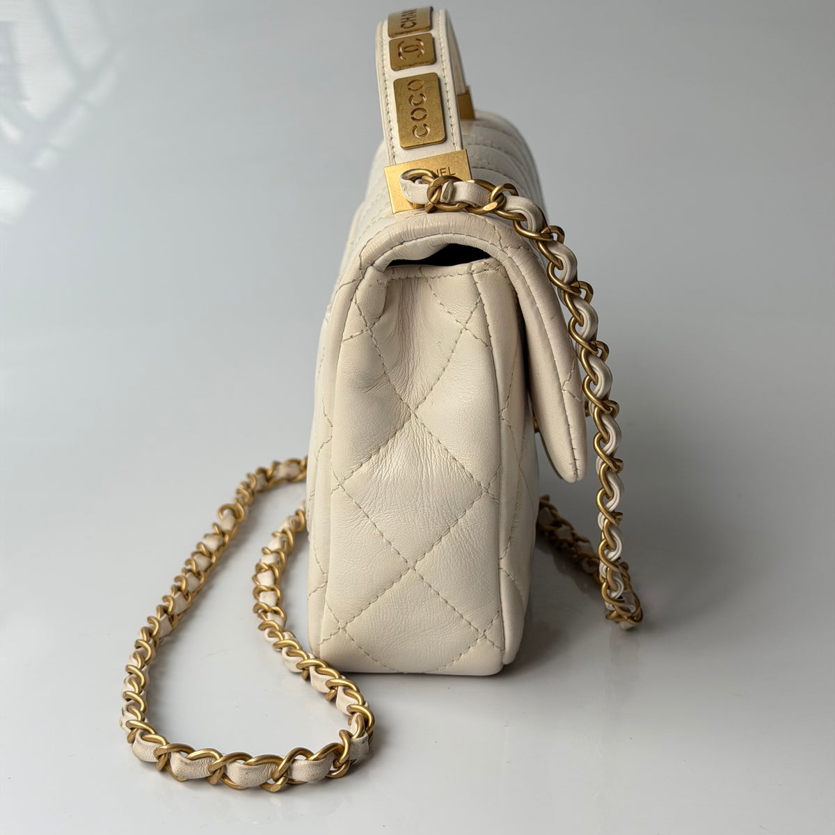 Chanel White Top Handle