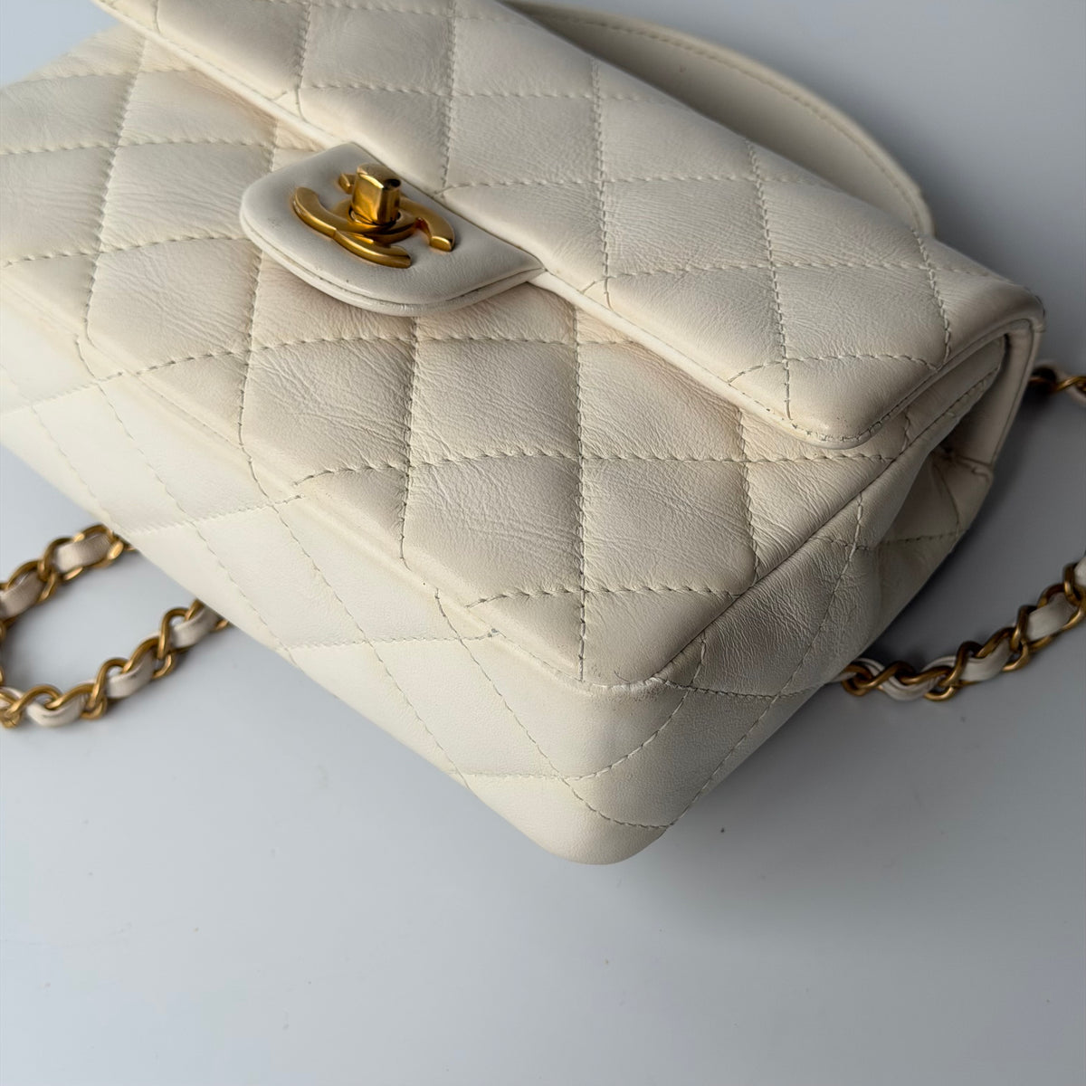 Chanel White Top Handle