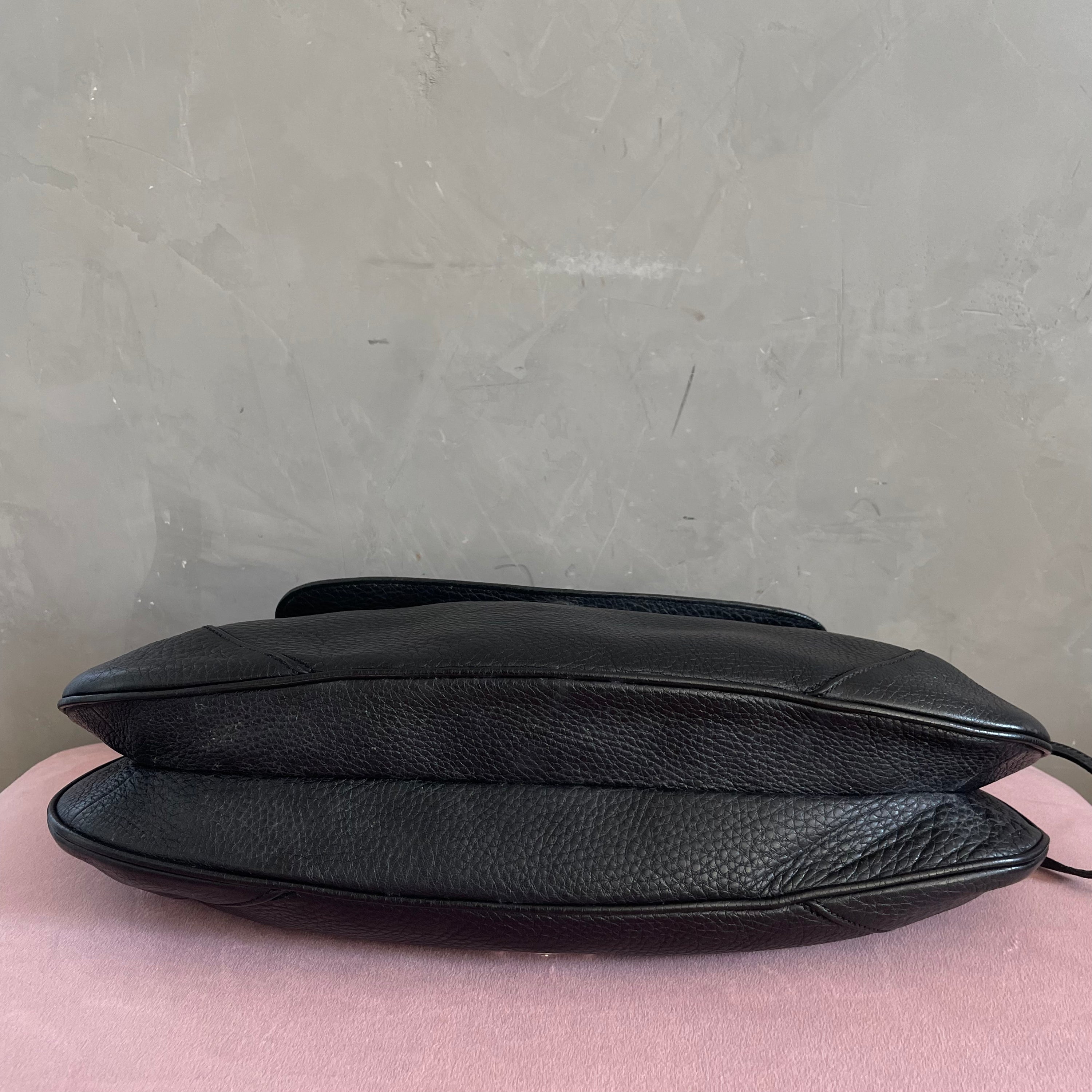 Prada Metal Handle Shoulder Bag