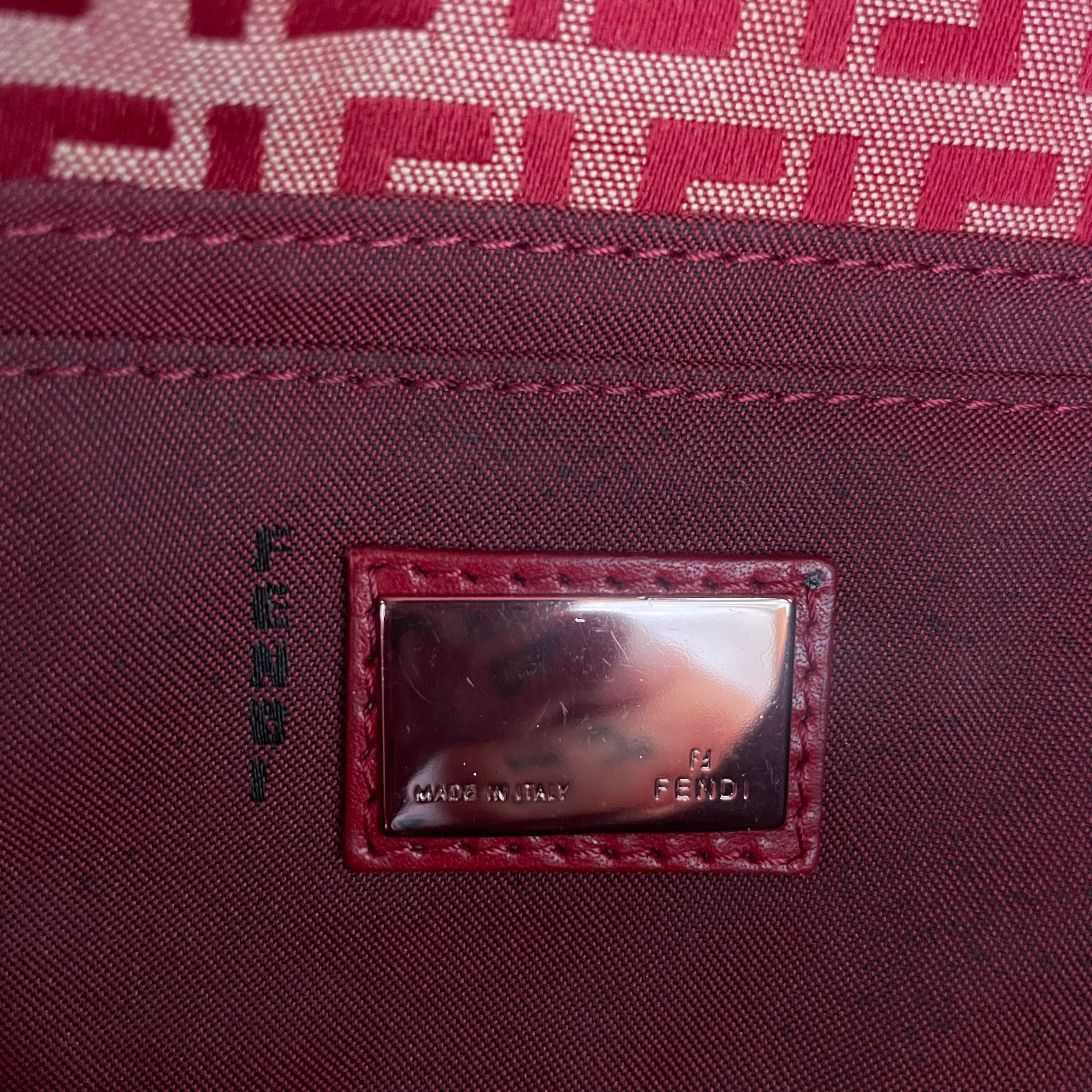 Fendi Red Monogram Baguette