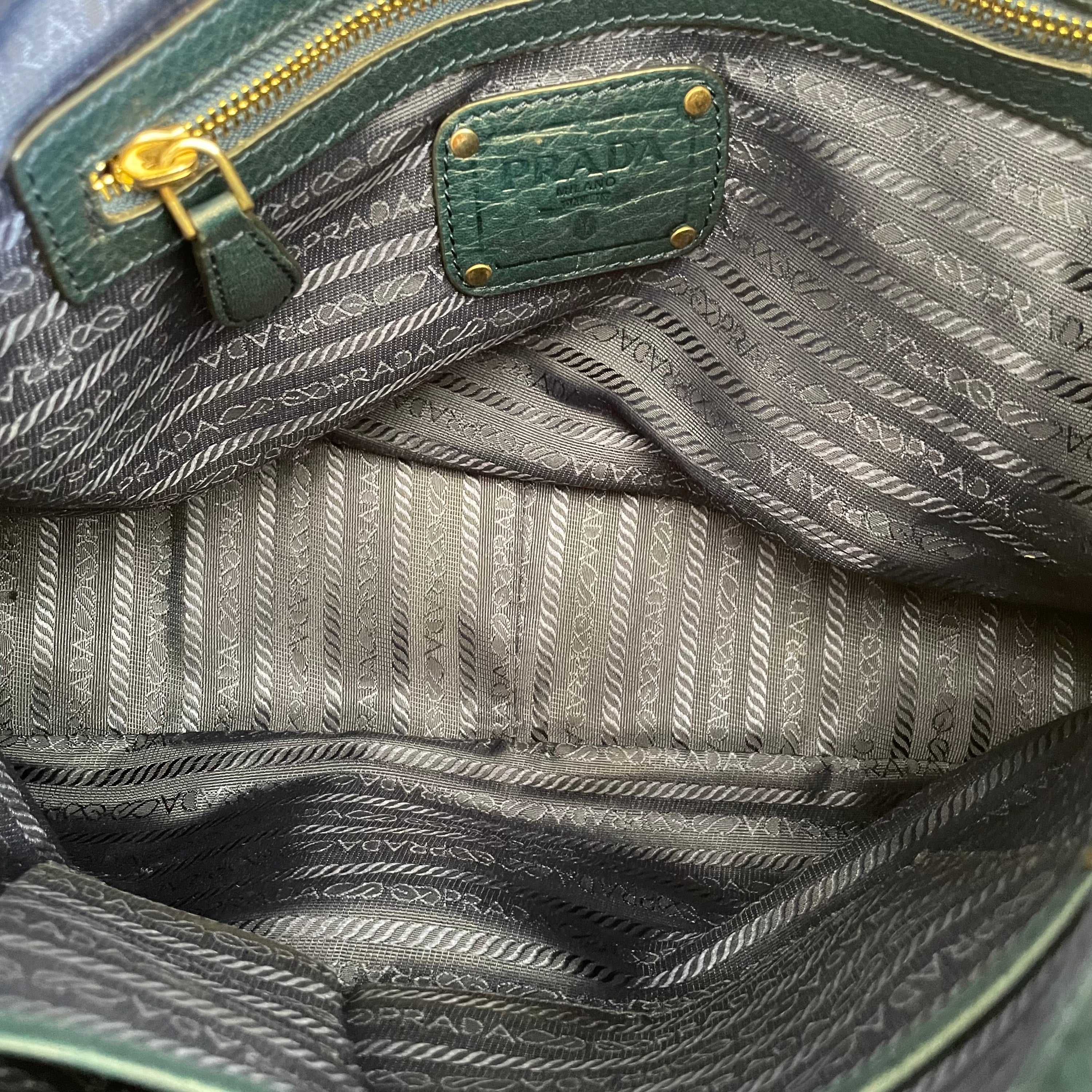 Prada Blue Leather Shoulder Bag