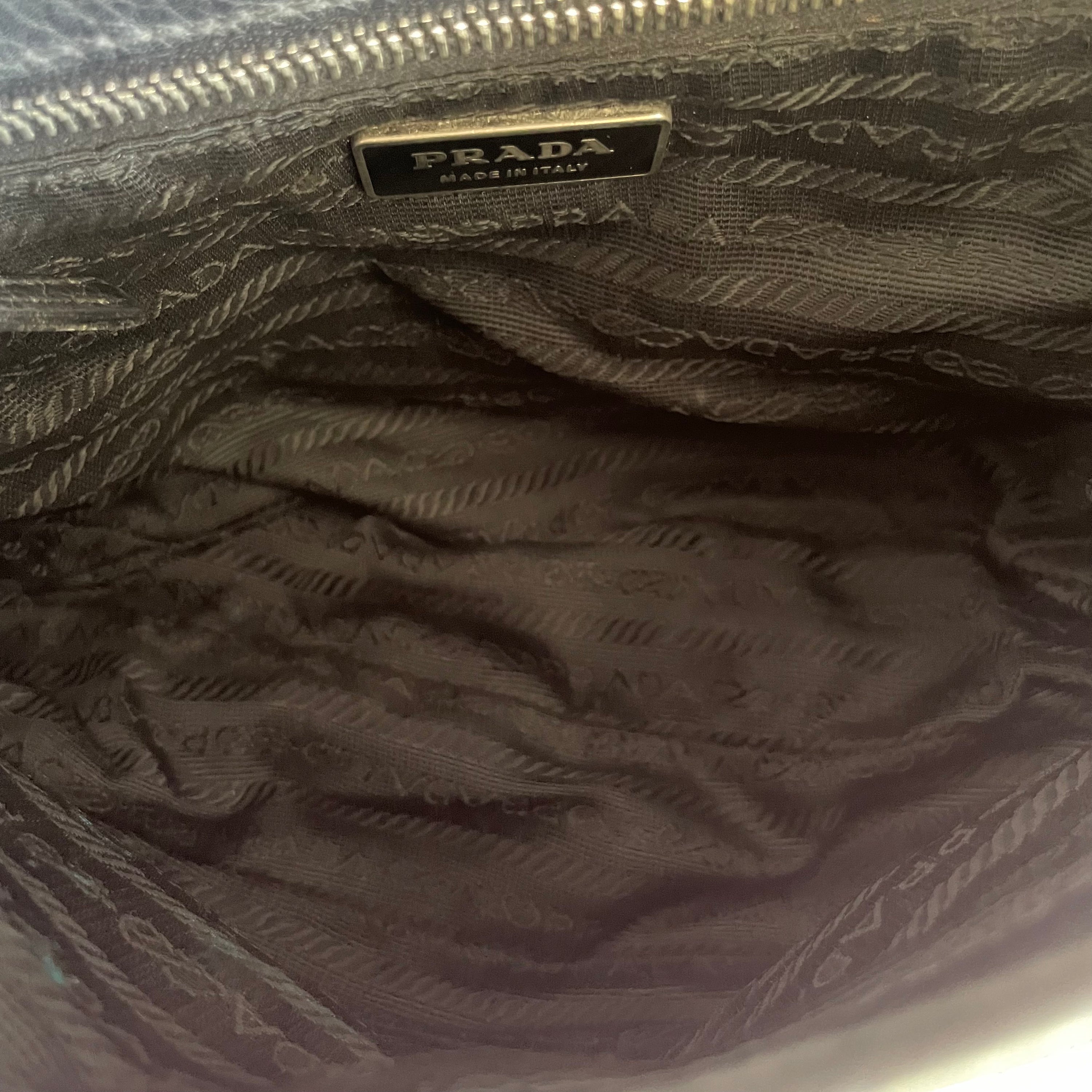 Prada Metal Handle Shoulder Bag
