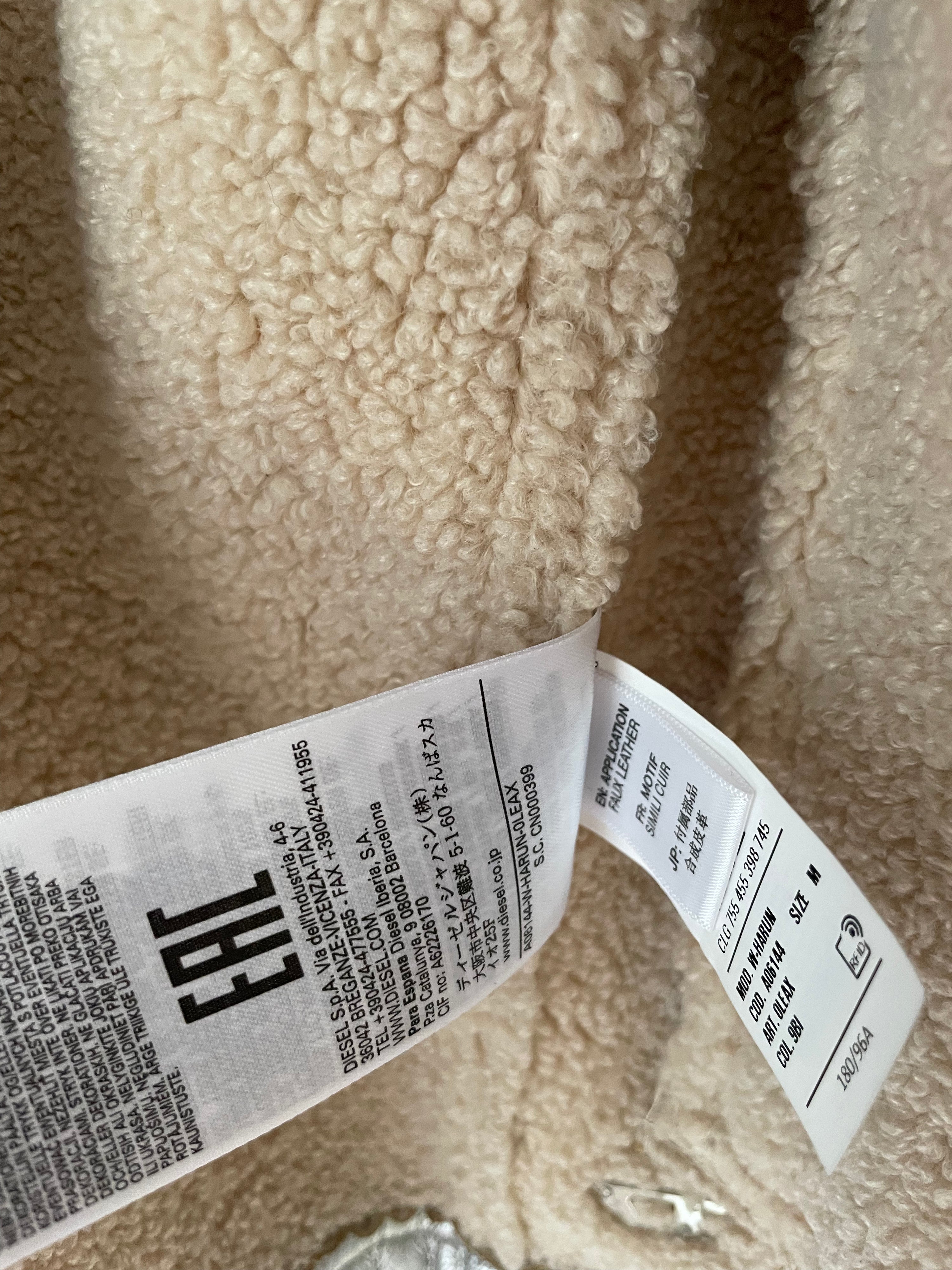 Diesel Shearling Silver Jacket
