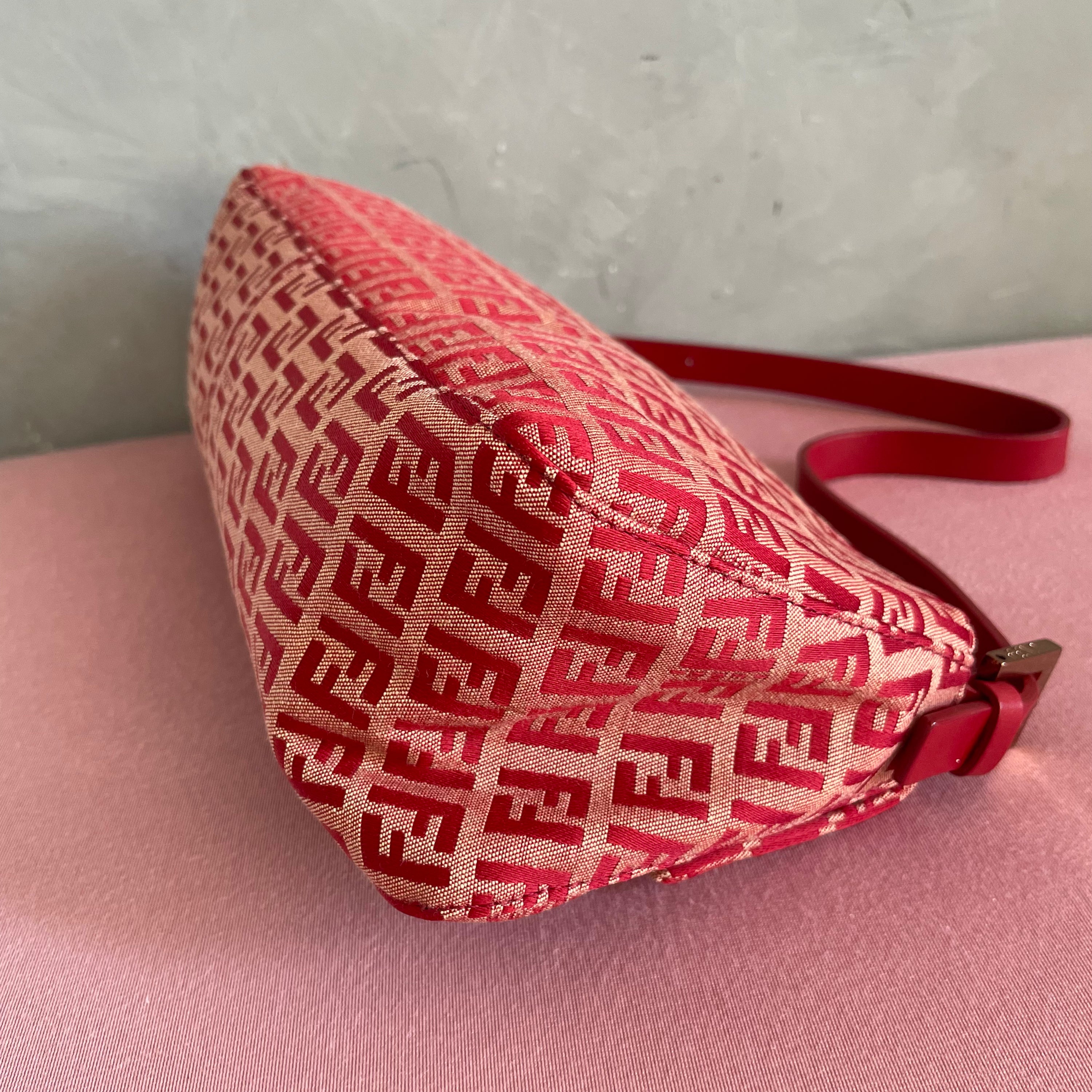 Fendi Red Monogram Baguette
