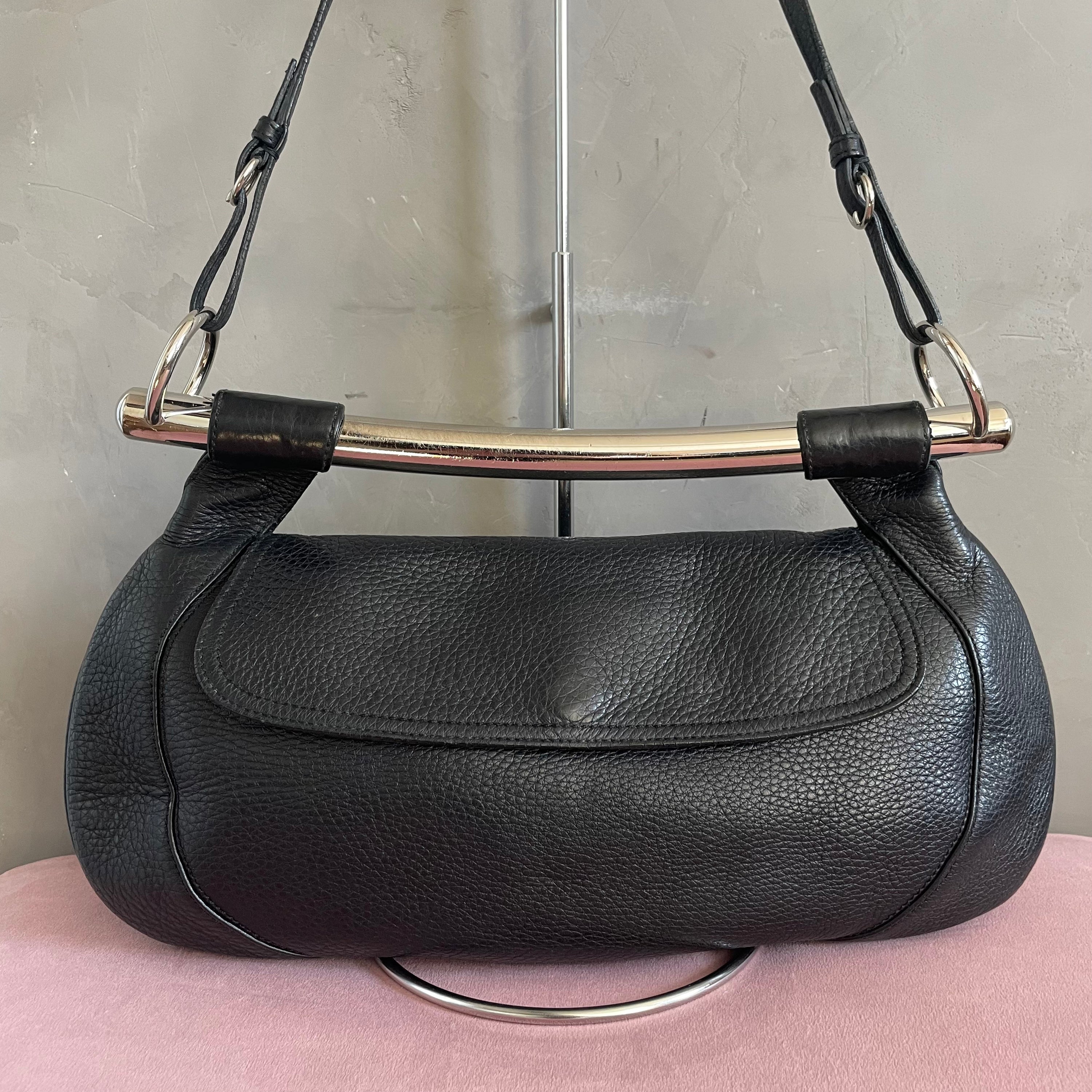 Prada Metal Handle Shoulder Bag