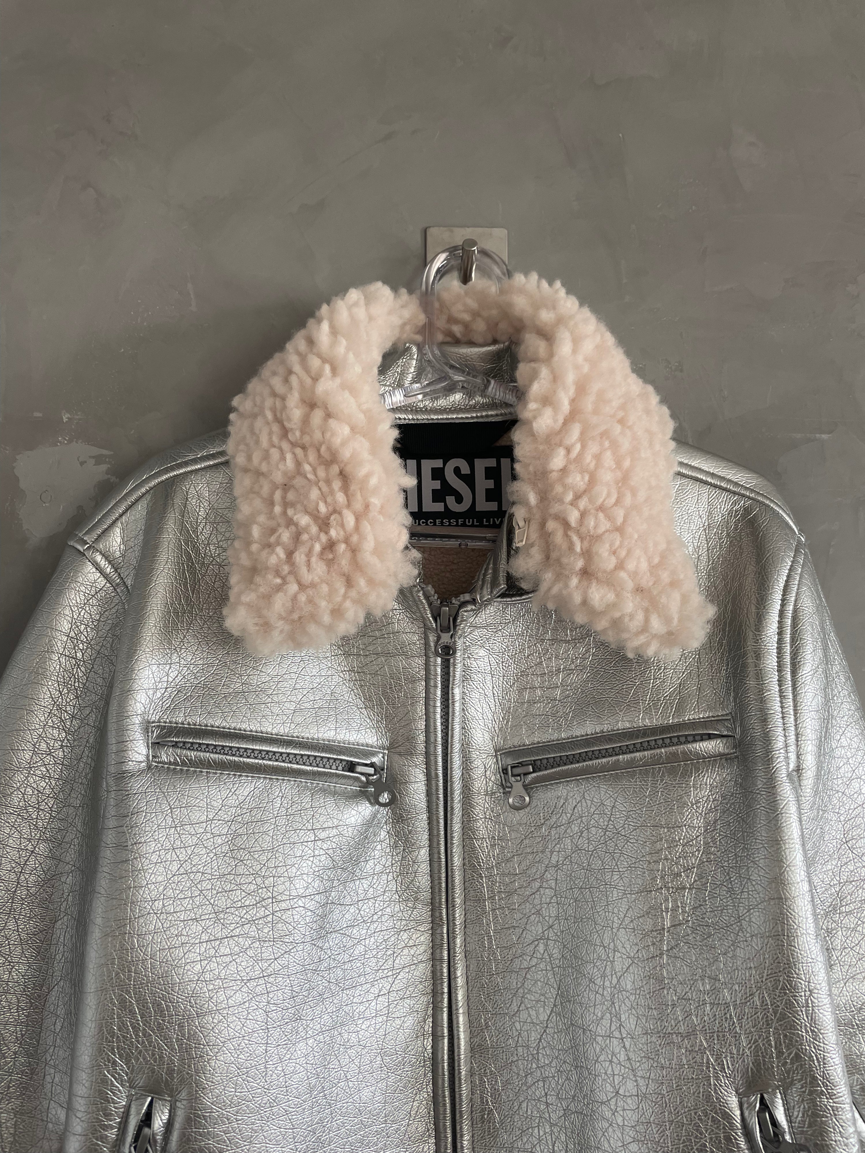 Diesel Shearling Silver Jacket