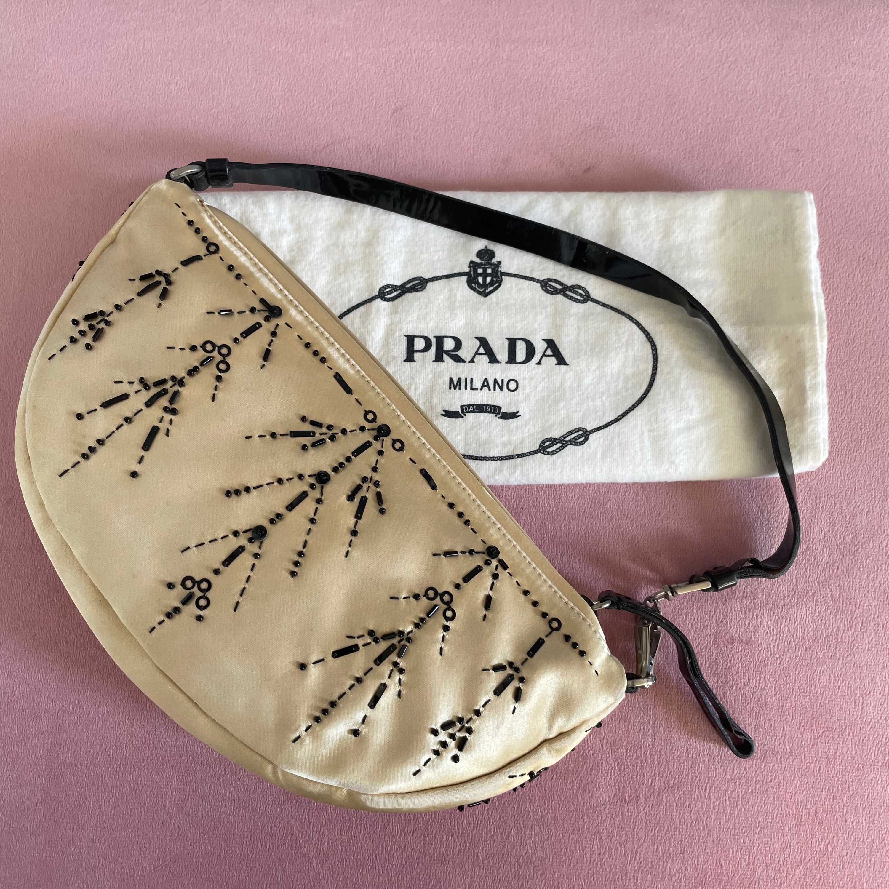 Prada Satin Embroided Bag