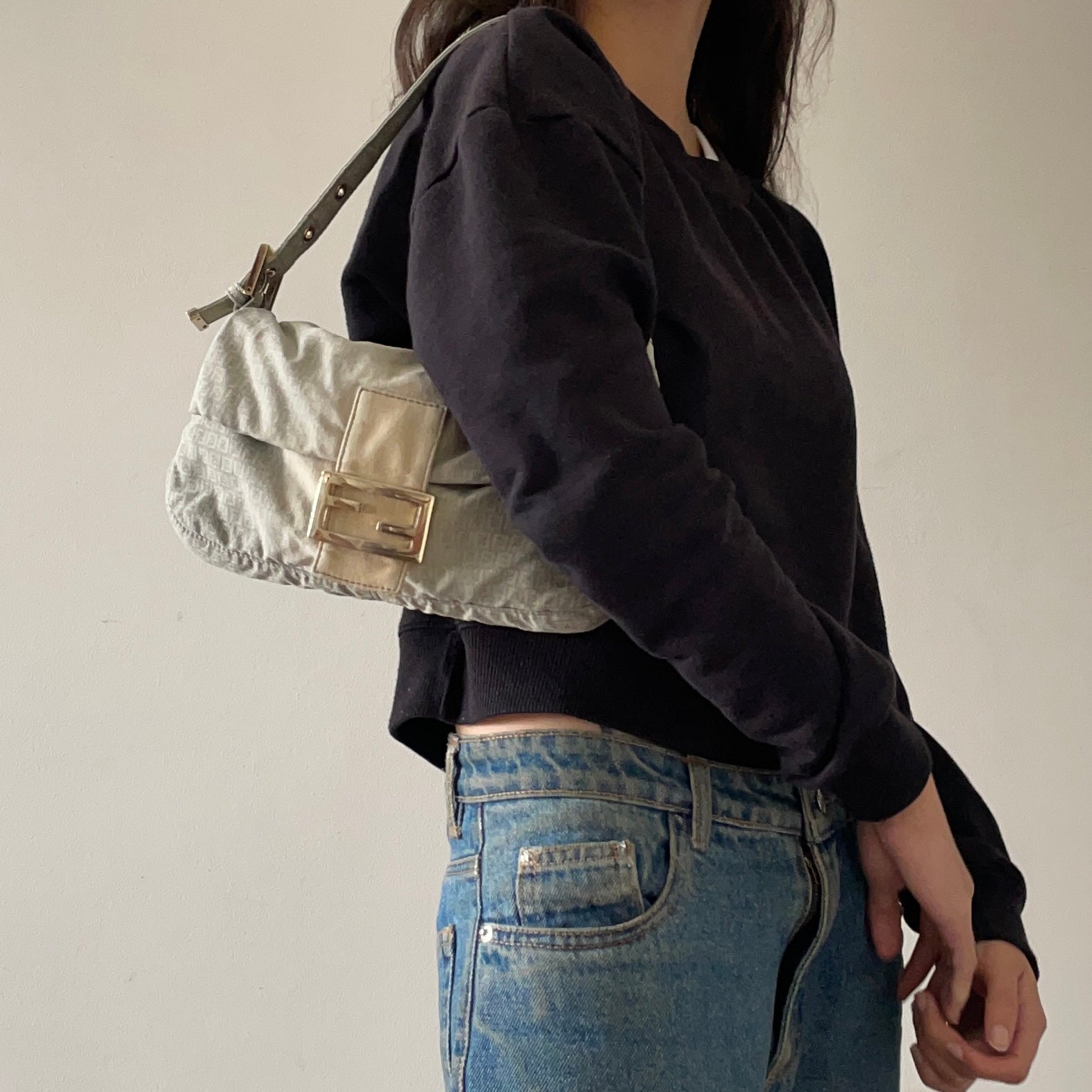 Fendi Denim Monogram Baguette