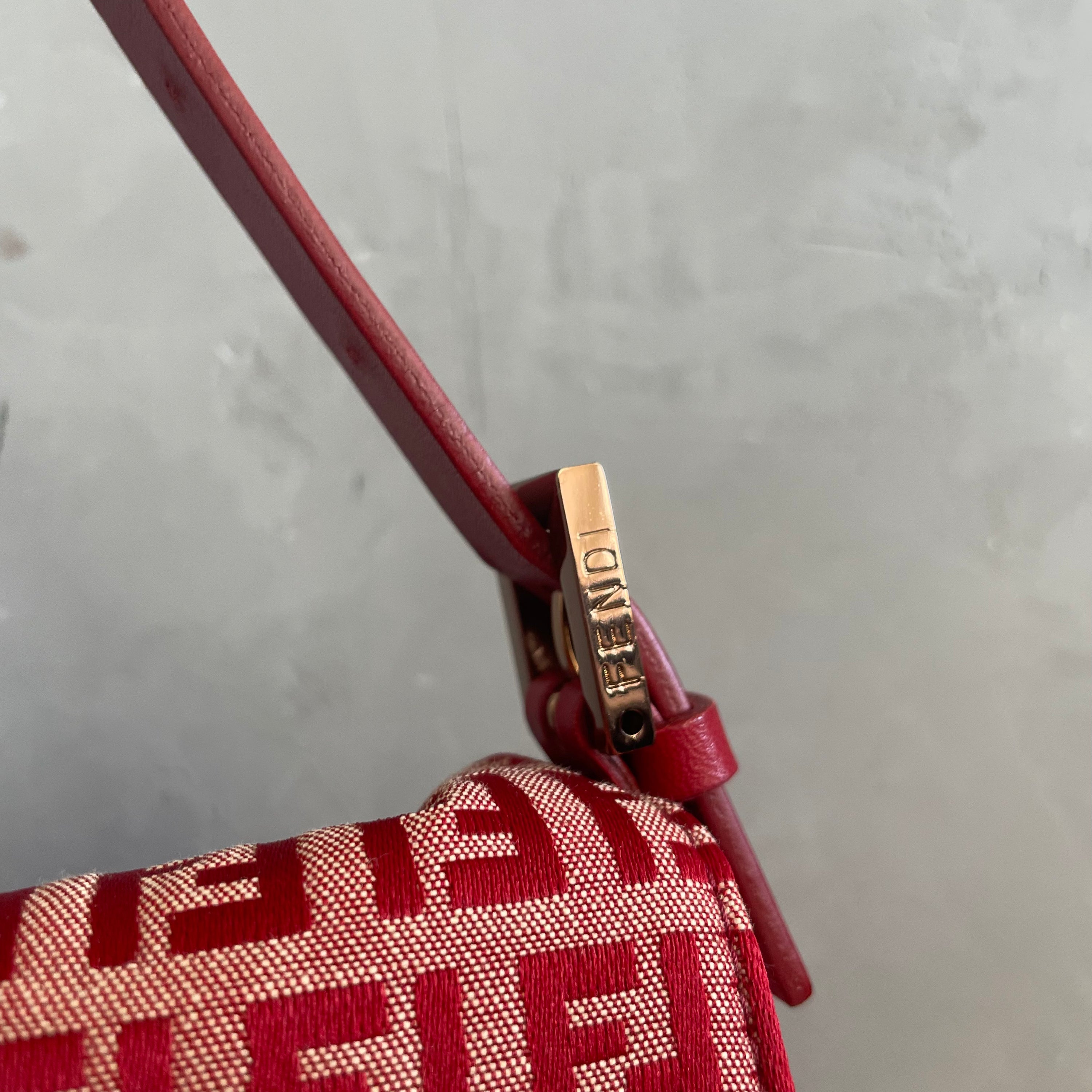 Fendi Red Monogram Baguette