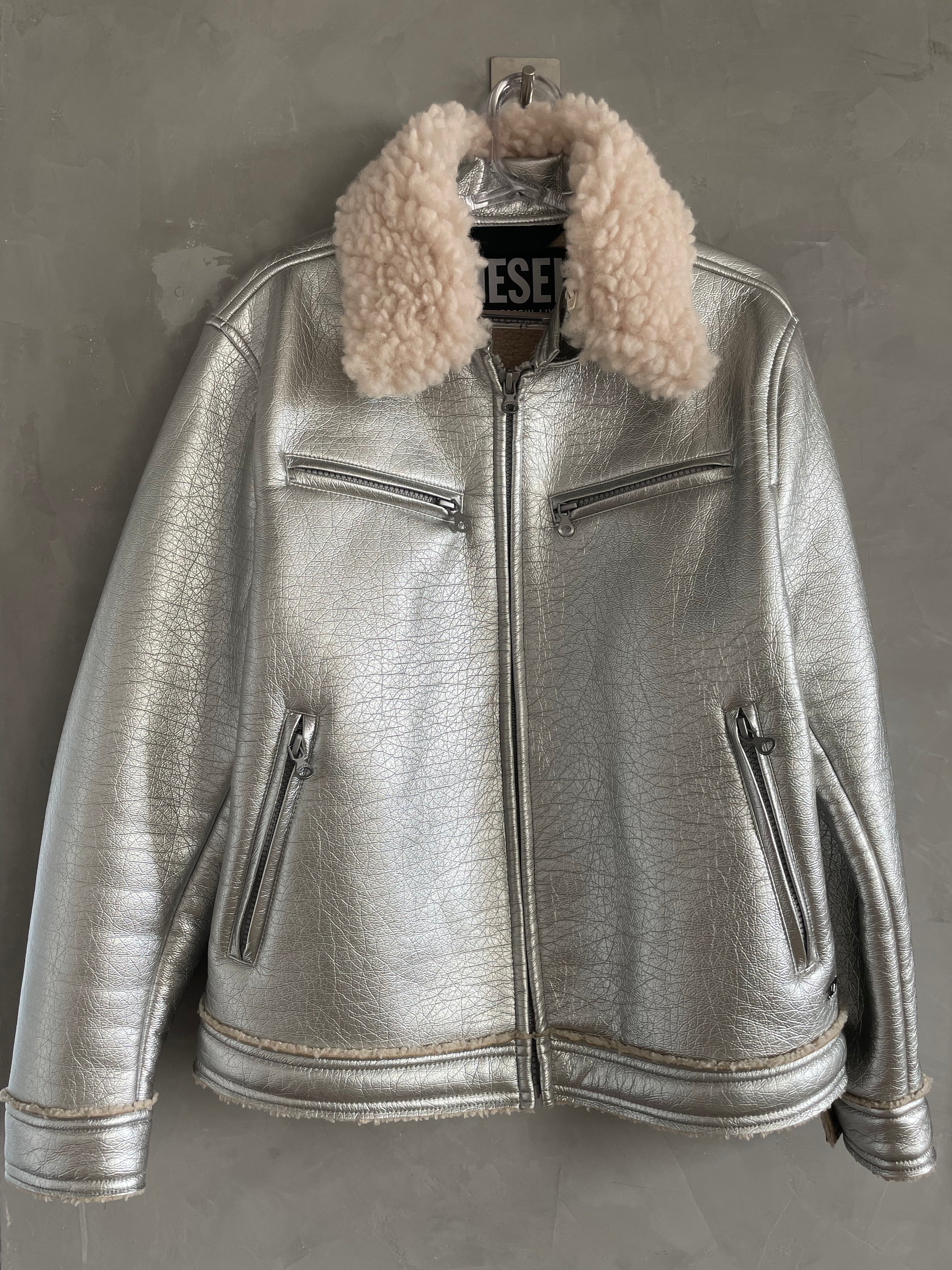 Diesel Shearling Silver Jacket