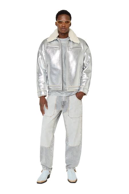 Diesel Shearling Silver Jacket