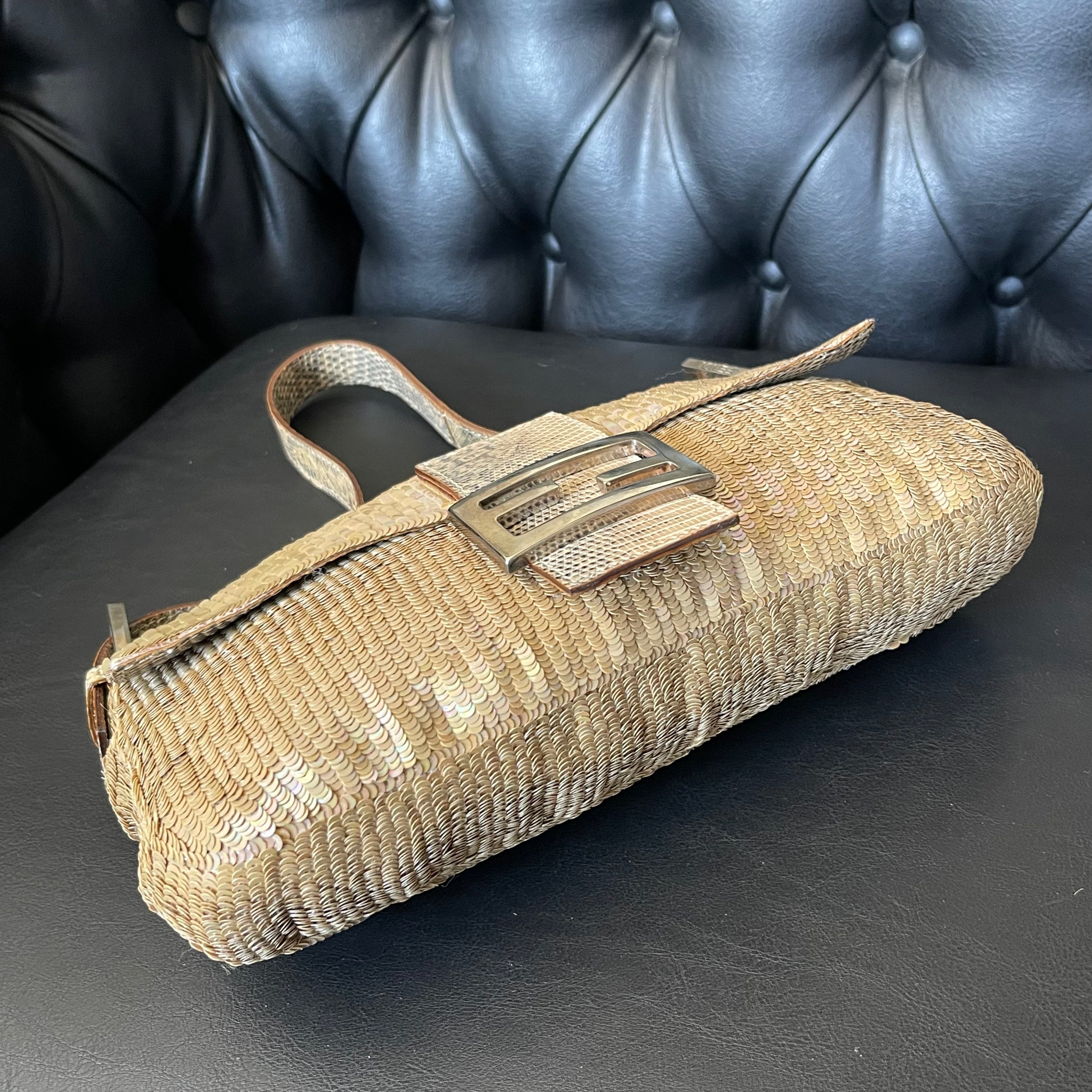 Fendi Baguette Sequin + Lizard